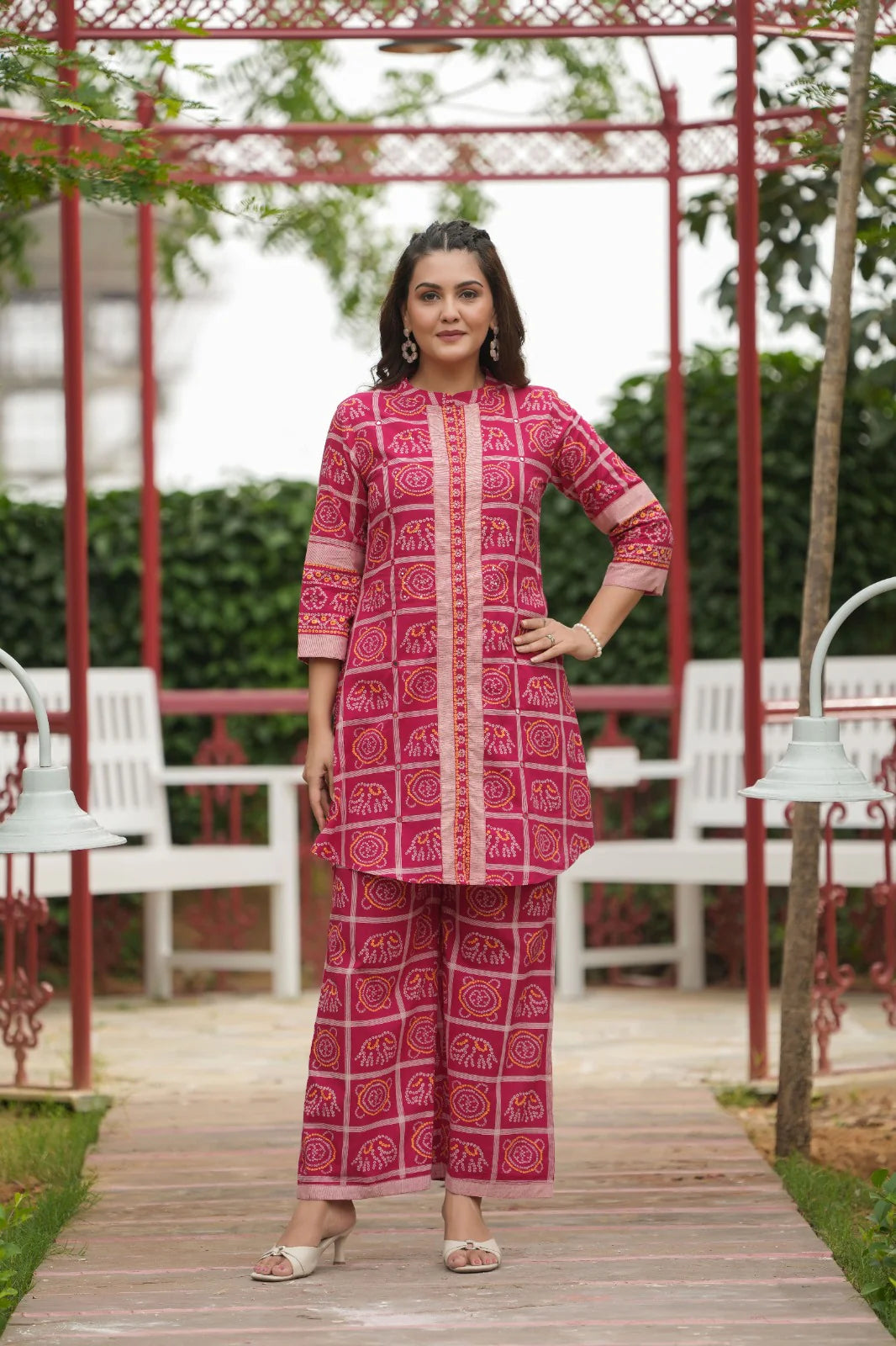 Pink gadchola cotton Co ord set