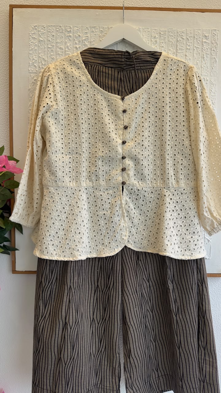 Cotton hakoba co ord set with belt