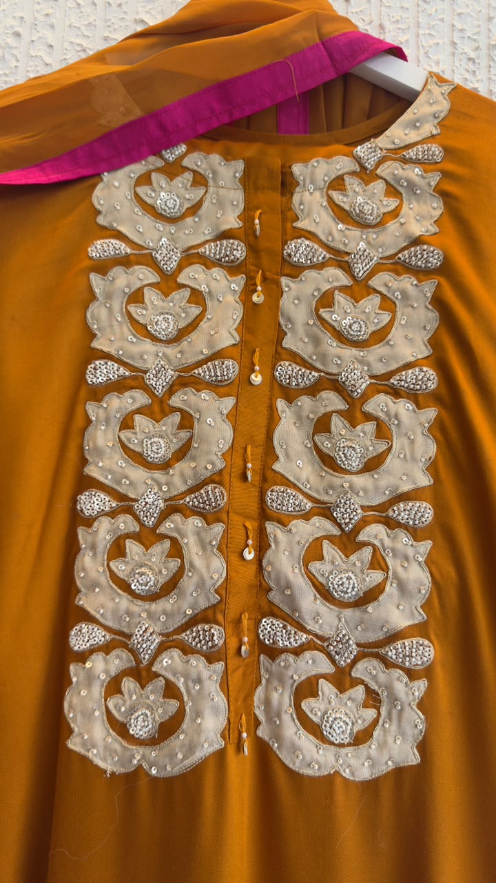 Pure crepe silk set long suit ( length 48 inch of kurta)