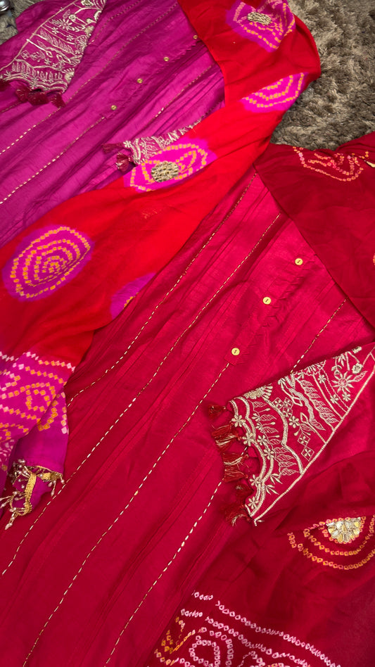 Traditional Bandhani silk suit