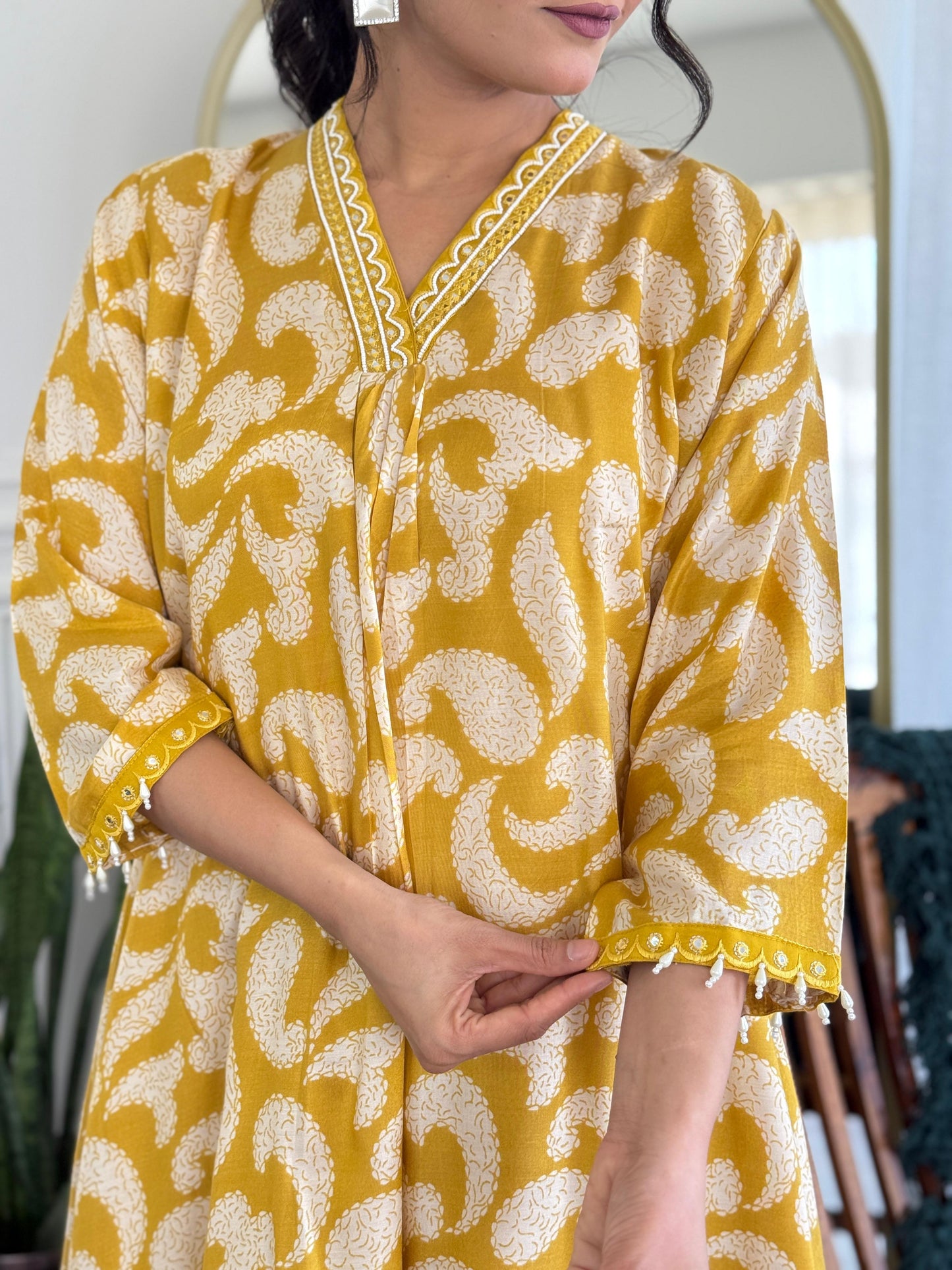 Smarty Muslin Yellow co ord set