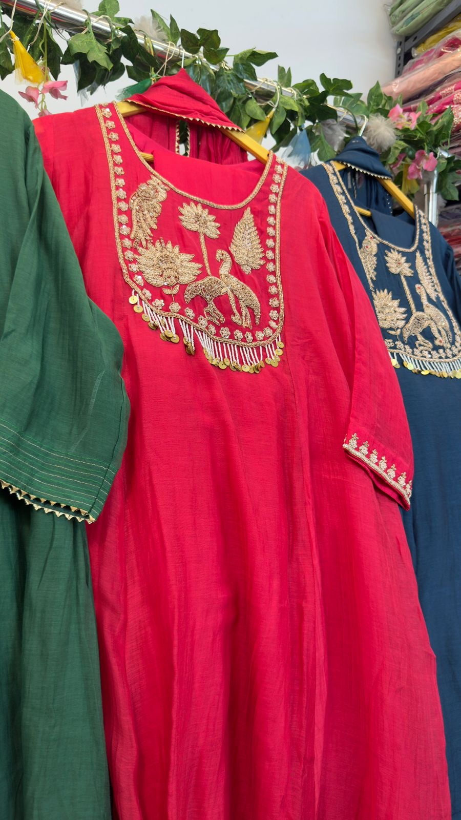 Designer mul chandari zari hand work suit
