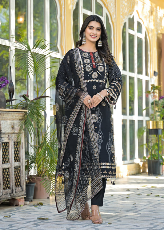 Black crepe shell suit