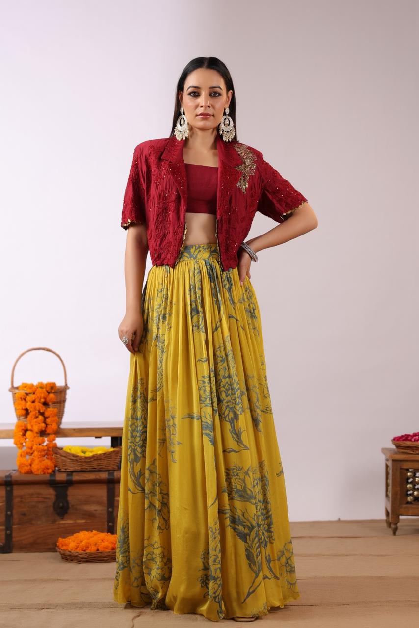 Parineeti inspired jacket skirt designer attire