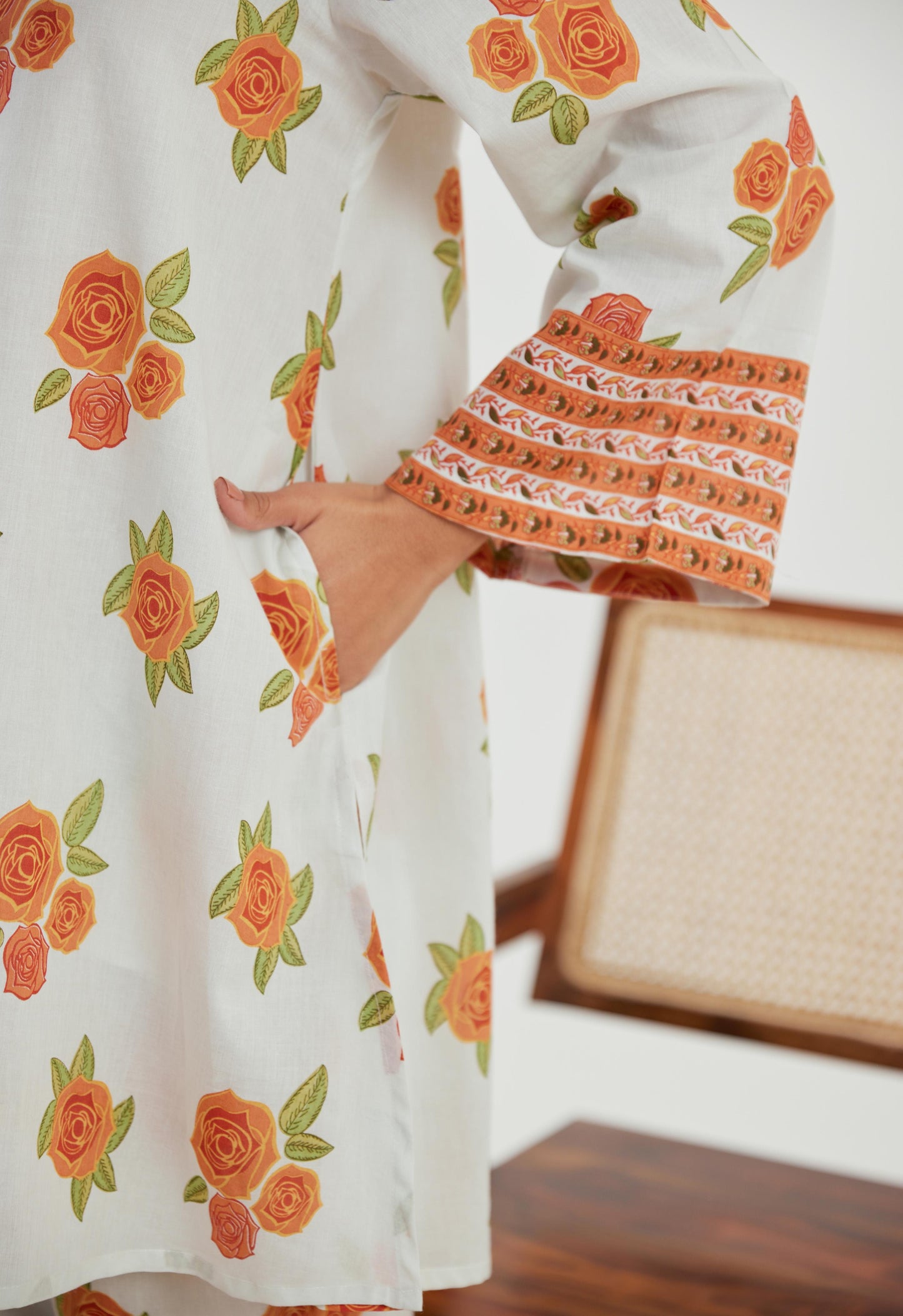 Brown floral cotton co ord set