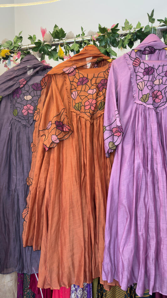 Appliqué classy Aline mul chandari suit