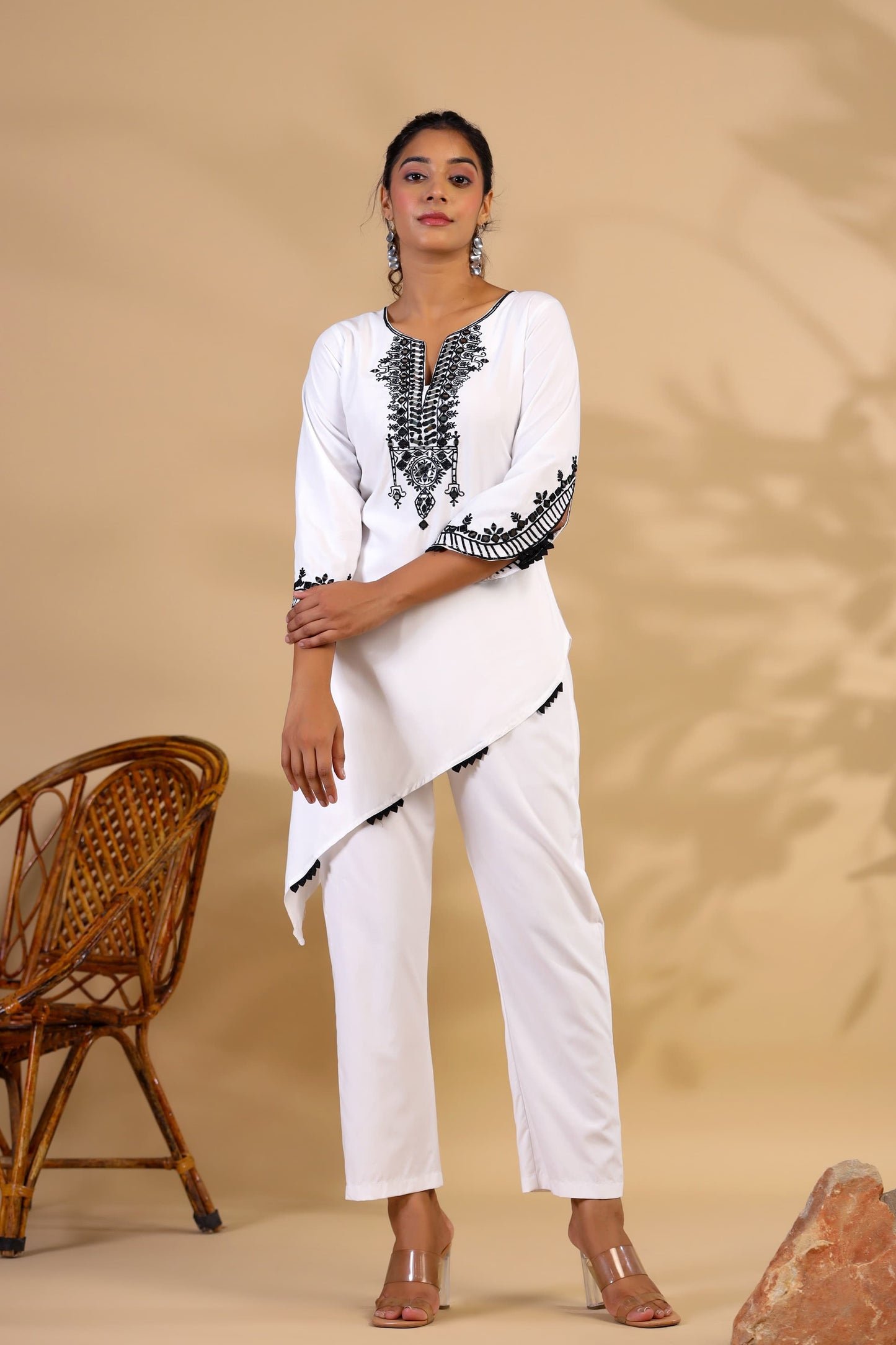 White real mirror co ord set