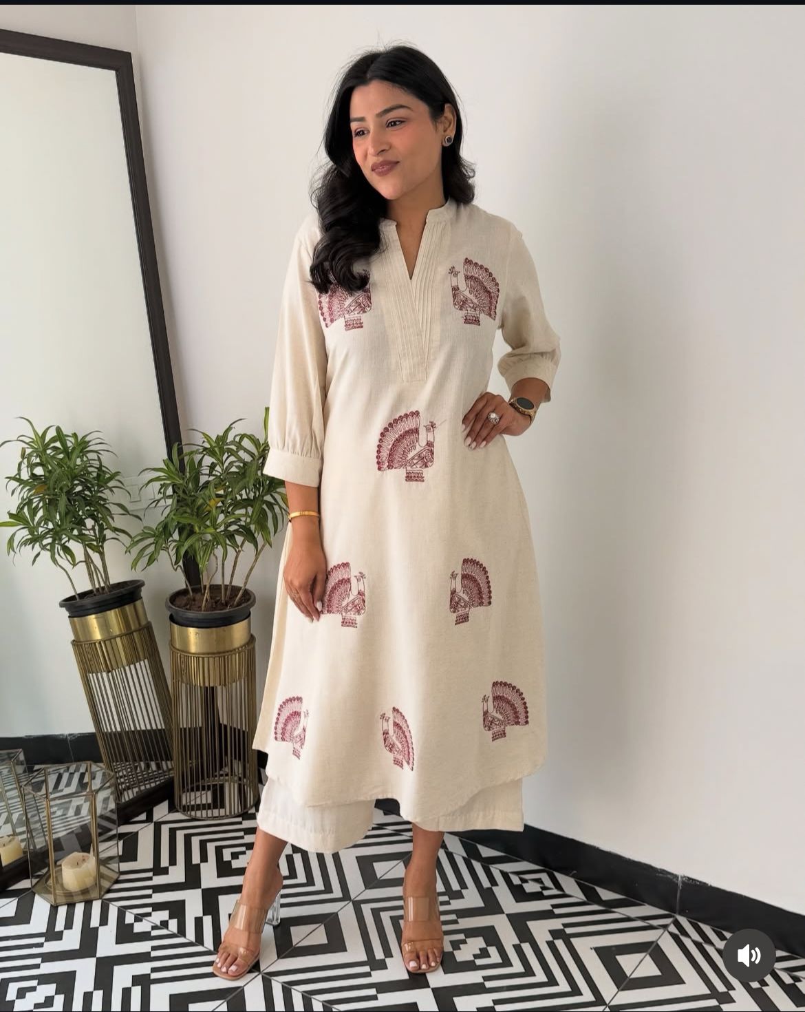 Swan embroidery cotton co ord set