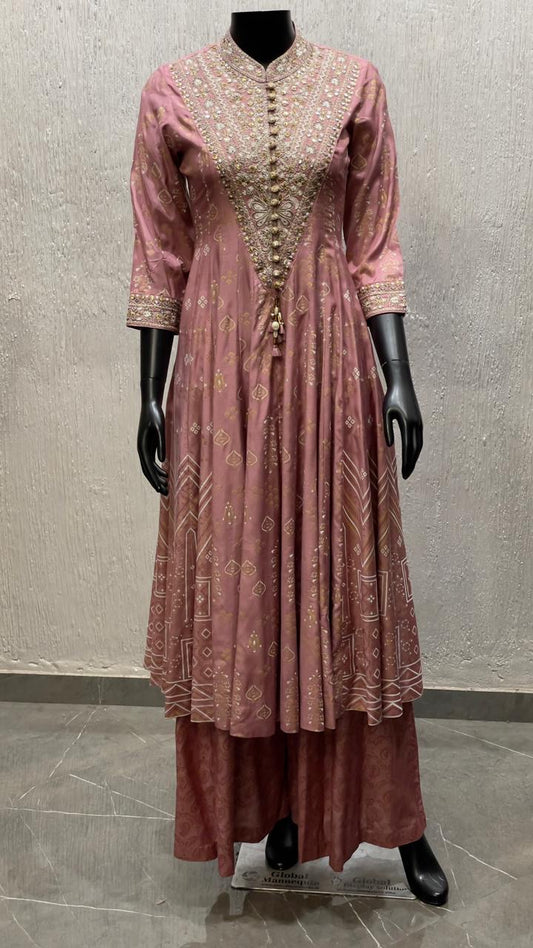 Onion pink aline kurta pant