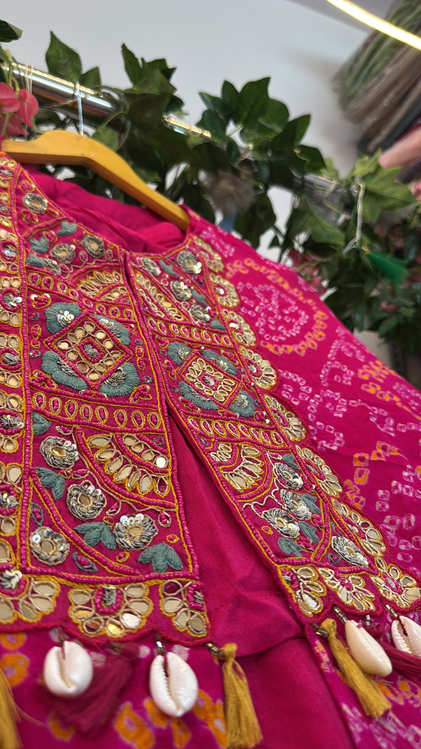 Pink Bandhani Indo western