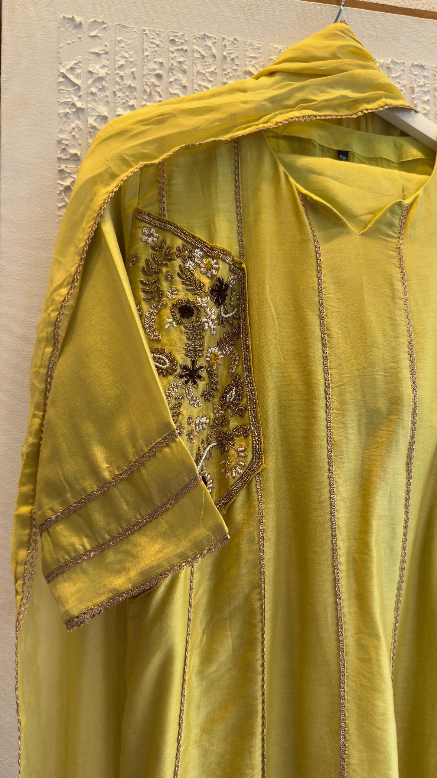 Mughal appliqué zardozi work premium chandari silk Anarkali