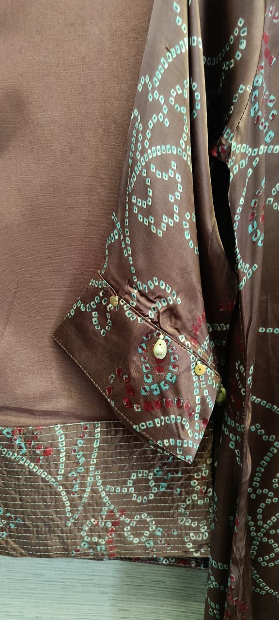 Bandhani Farshi bottom with gajji top co ord set