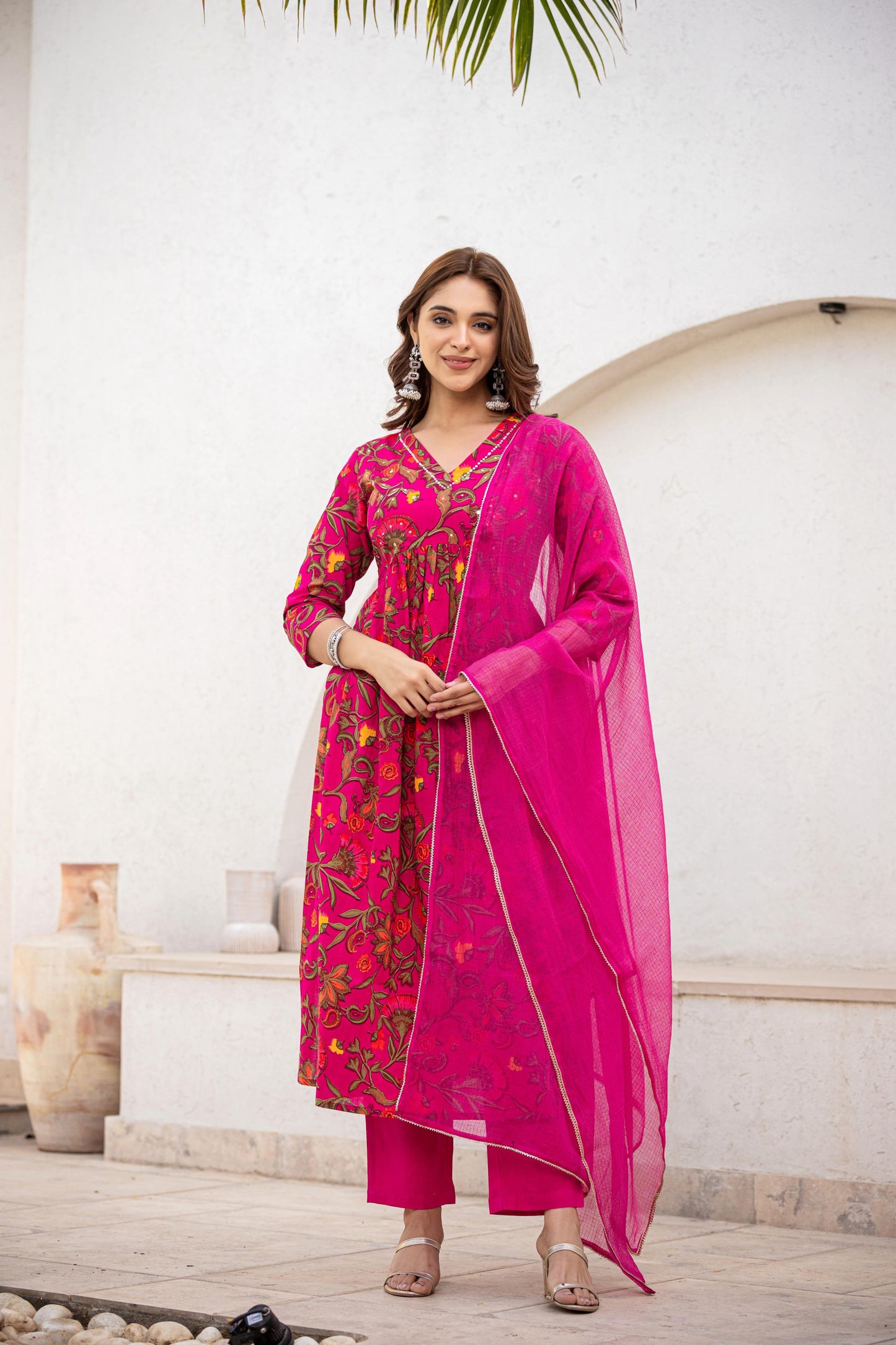 Pink Nyra cotton suit