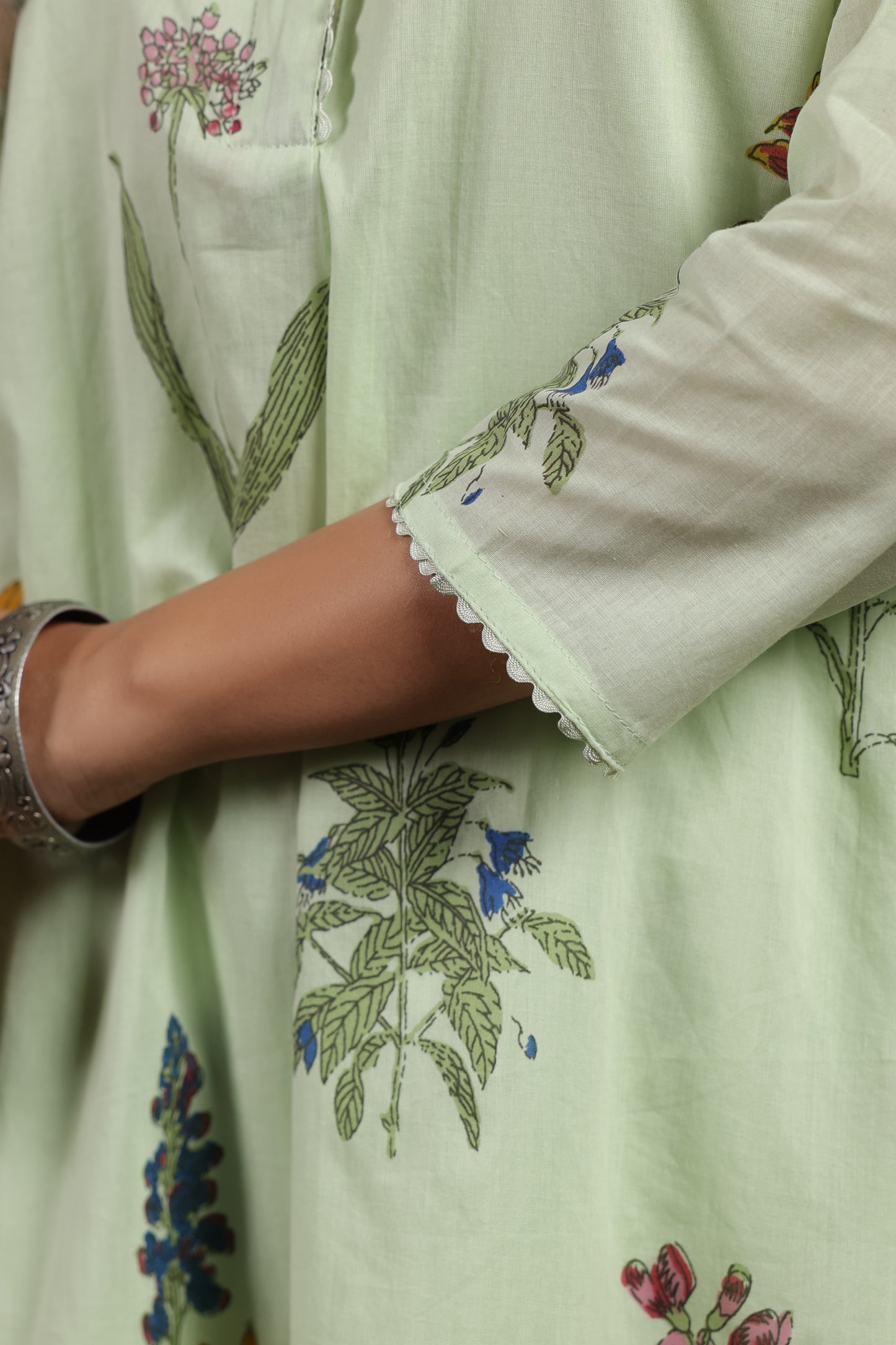 Mul cotton pista green co ord set