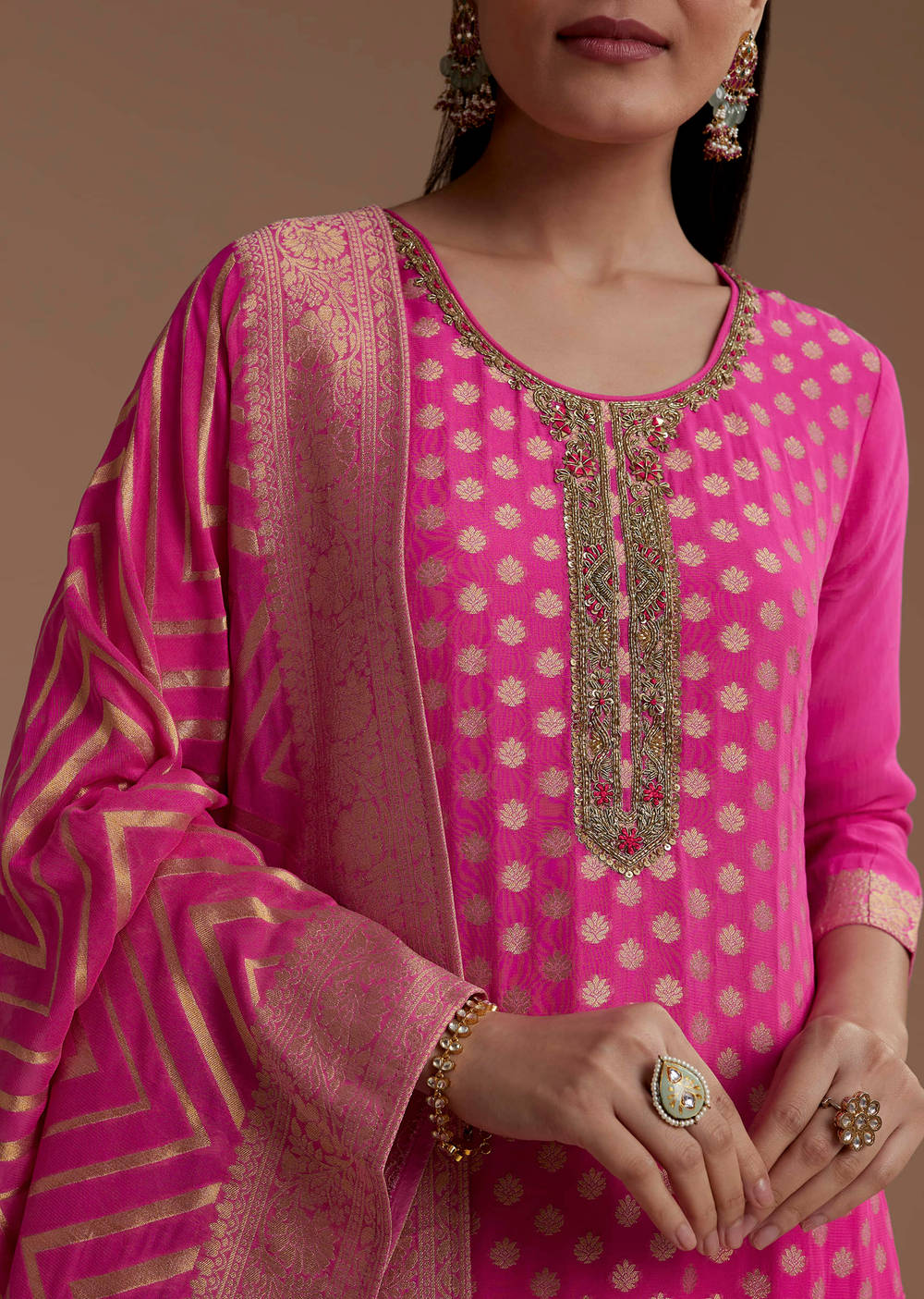 Ombré Georgette banaras waving suit