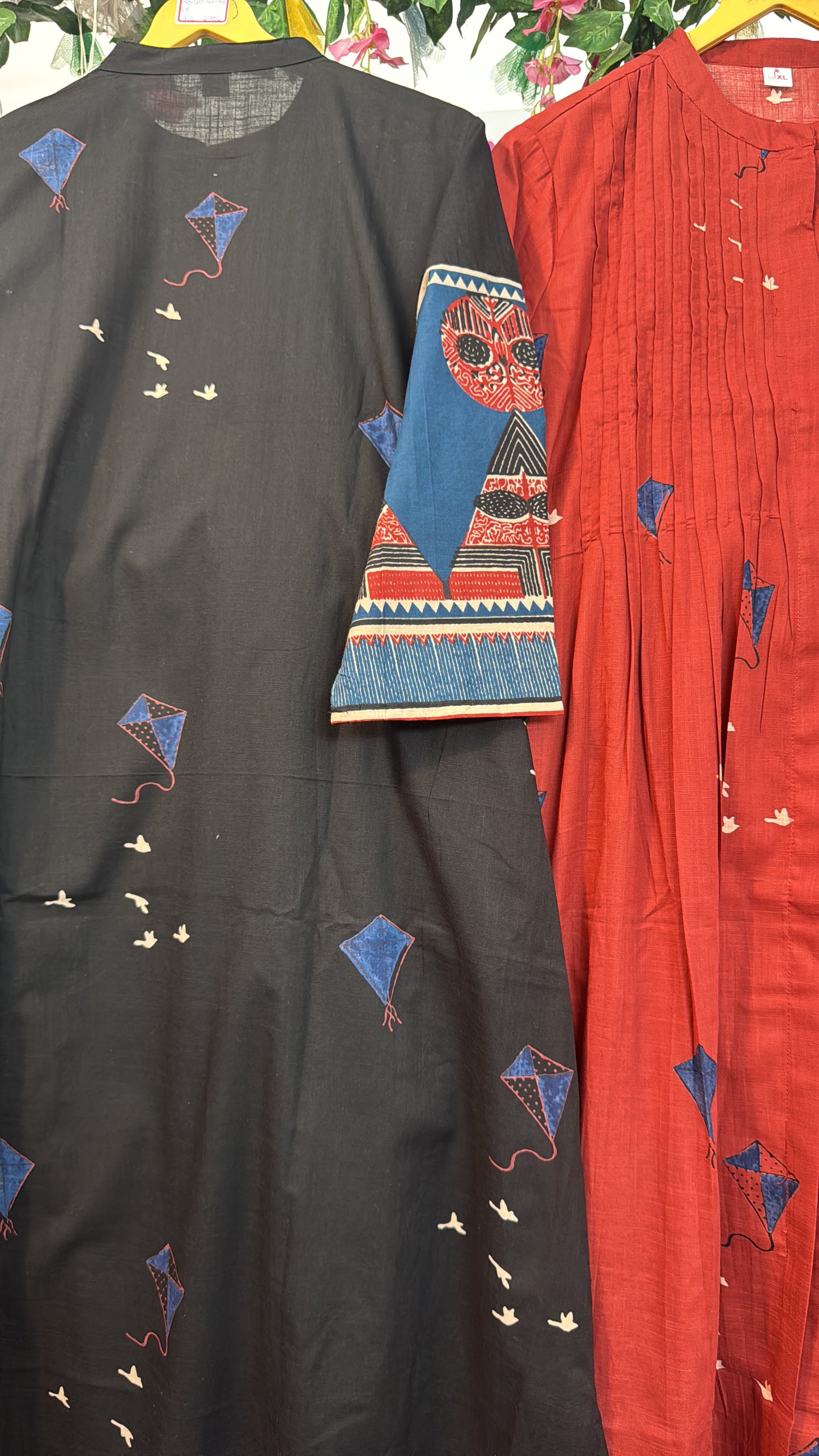 Brick cotton Ajrakh kurta pant