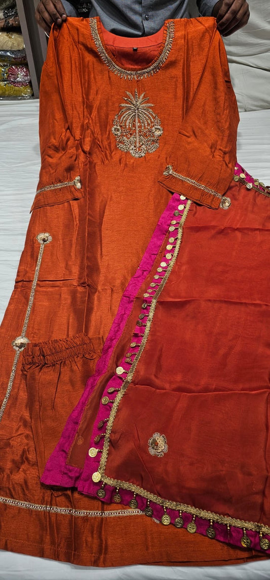 Coconut hands work classy silk suit