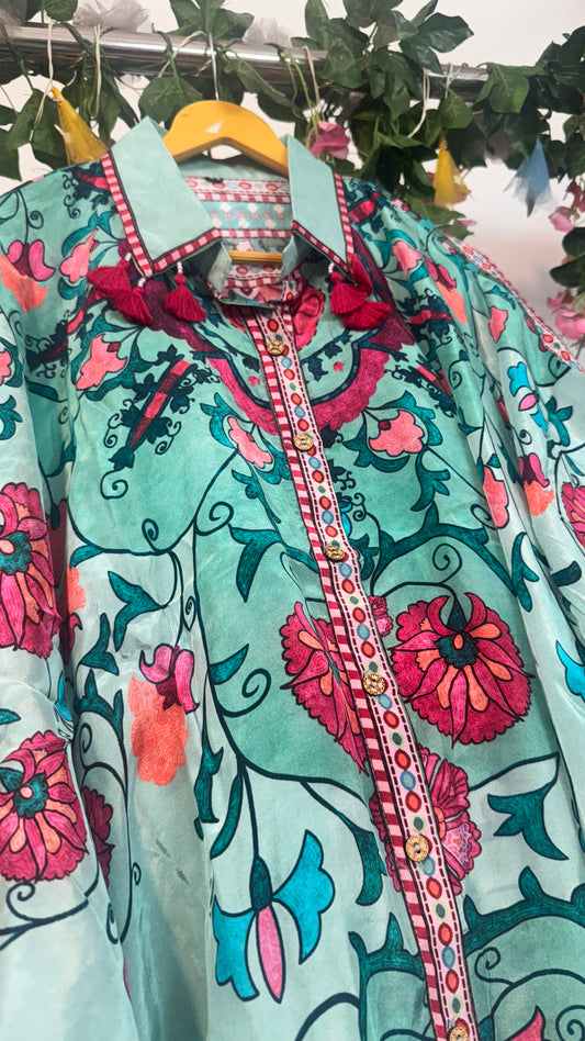 Mughal crepe kaftan co ord