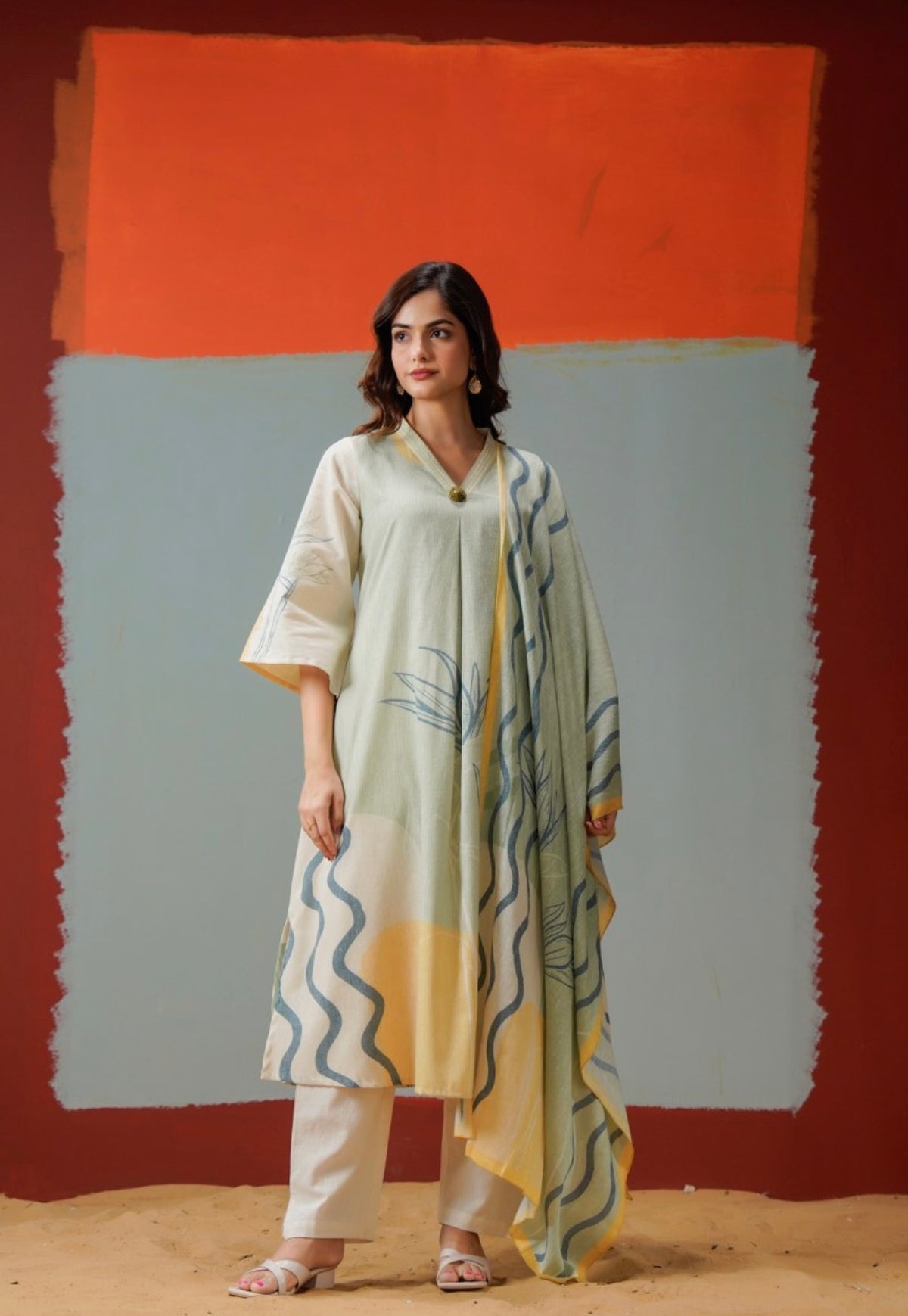 WILLOW BREEZE Linen COTTON KURTA SET