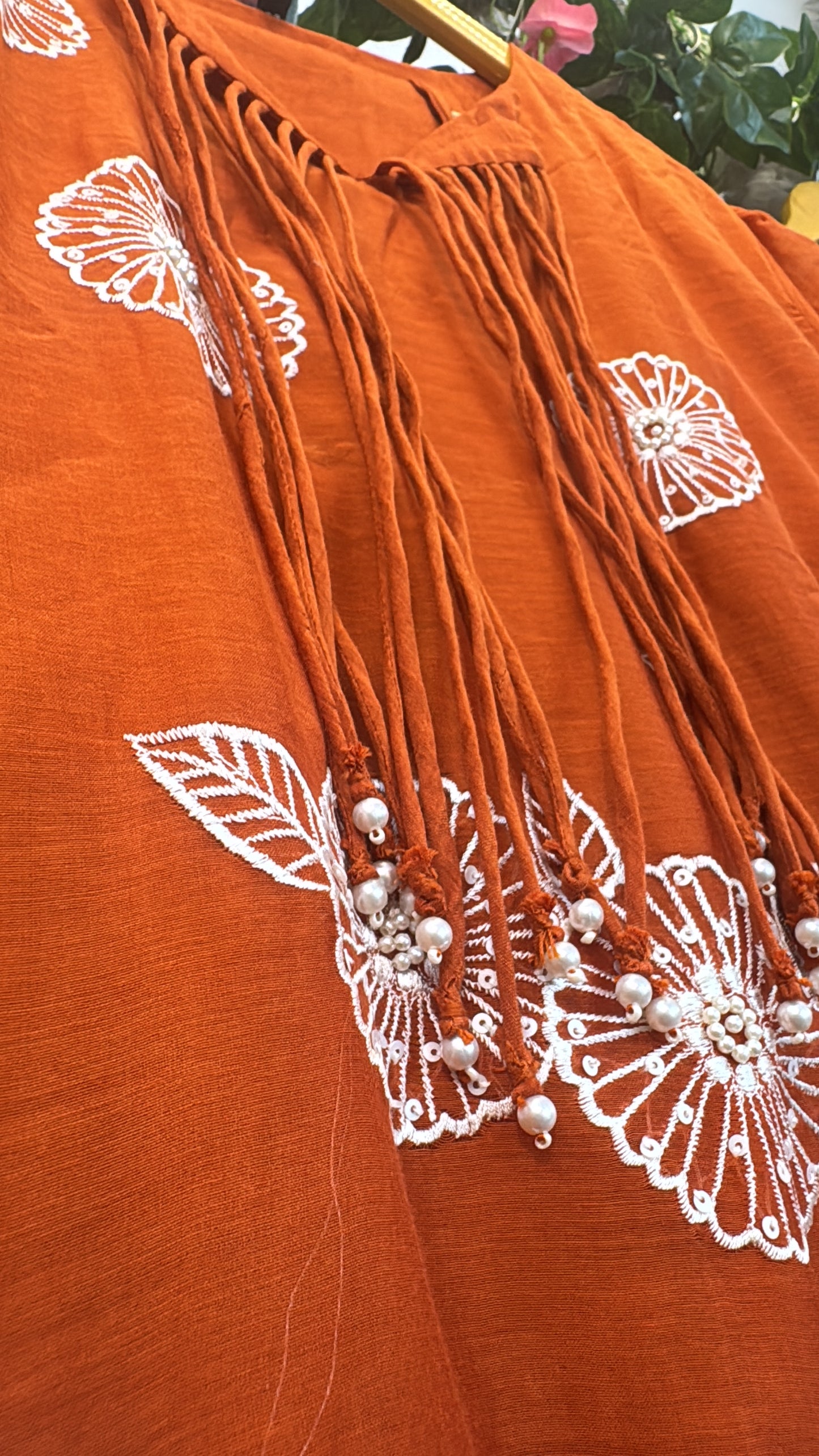 Embroidery flower mul chandari