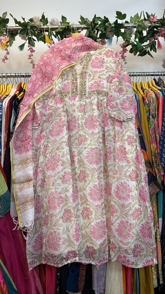 Floral Kota doria suit