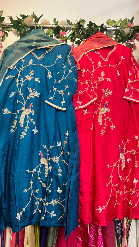 Maharani peocock silk suit