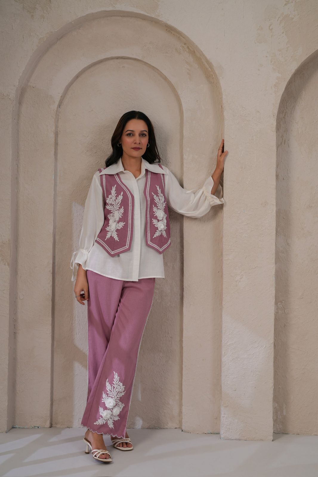 Pink Demin cotton jacket style Co ord set