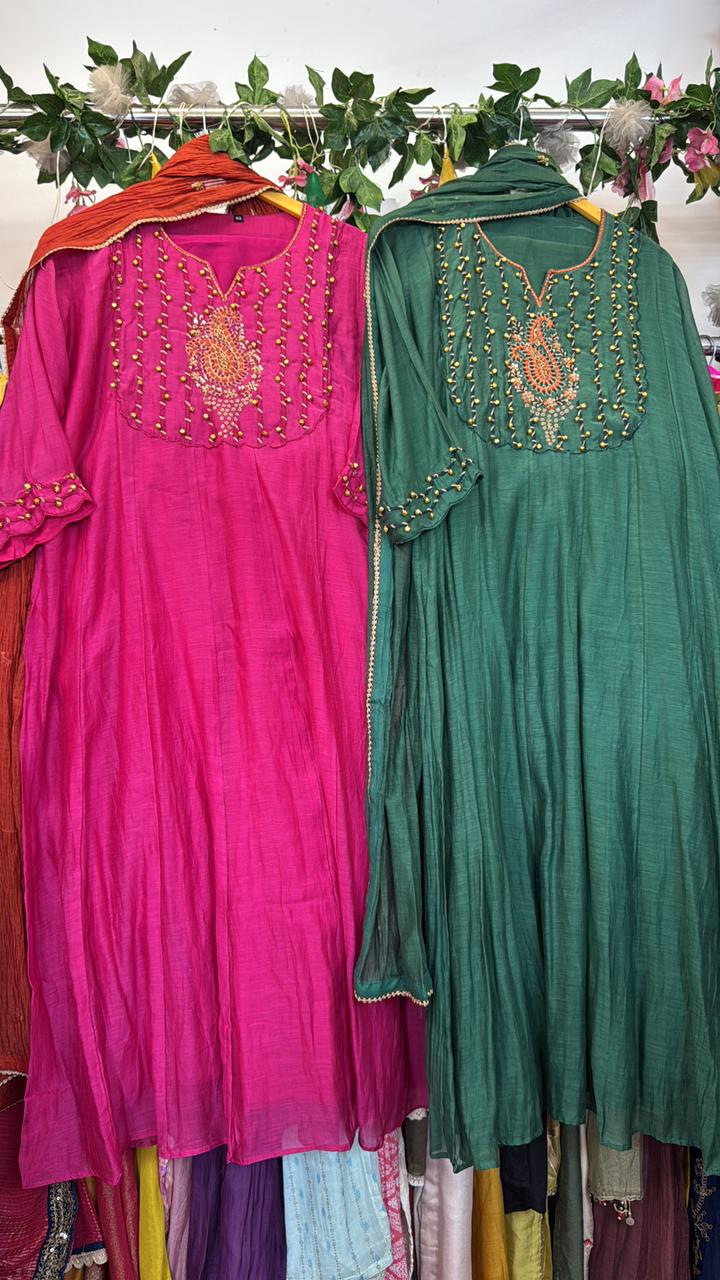 Ghungroo mul chandari Aline suit