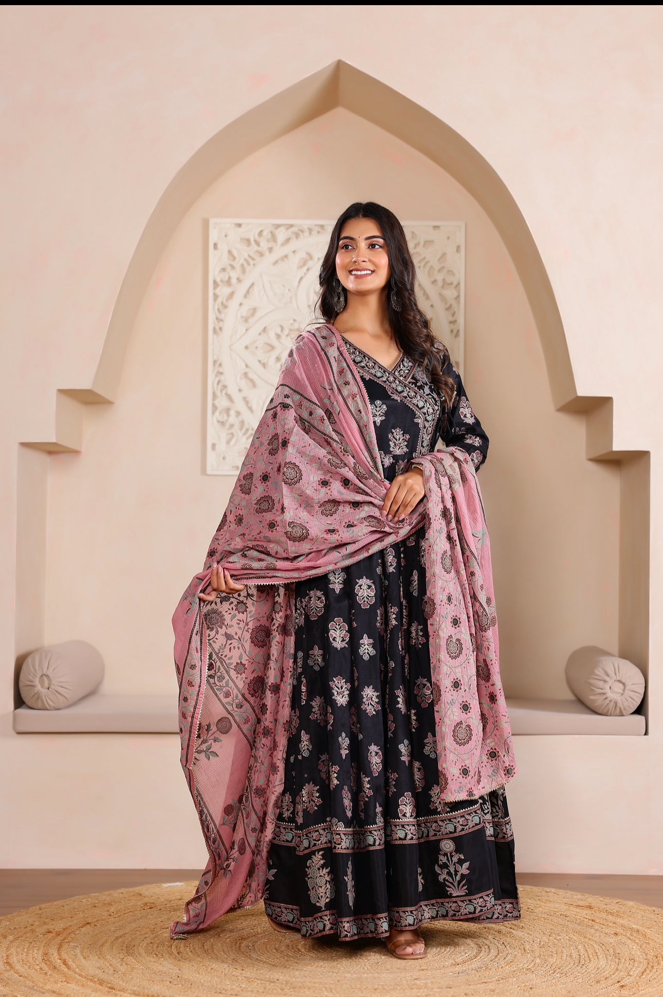 Art silk gown duppata (5 colour)