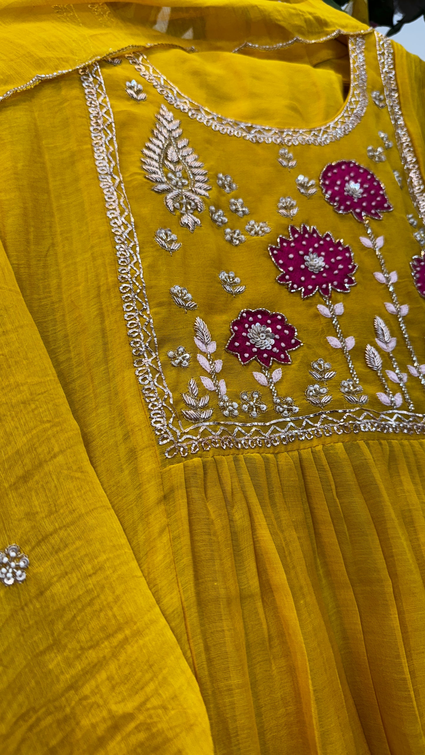 Teej ethnics premium mul chandari suit