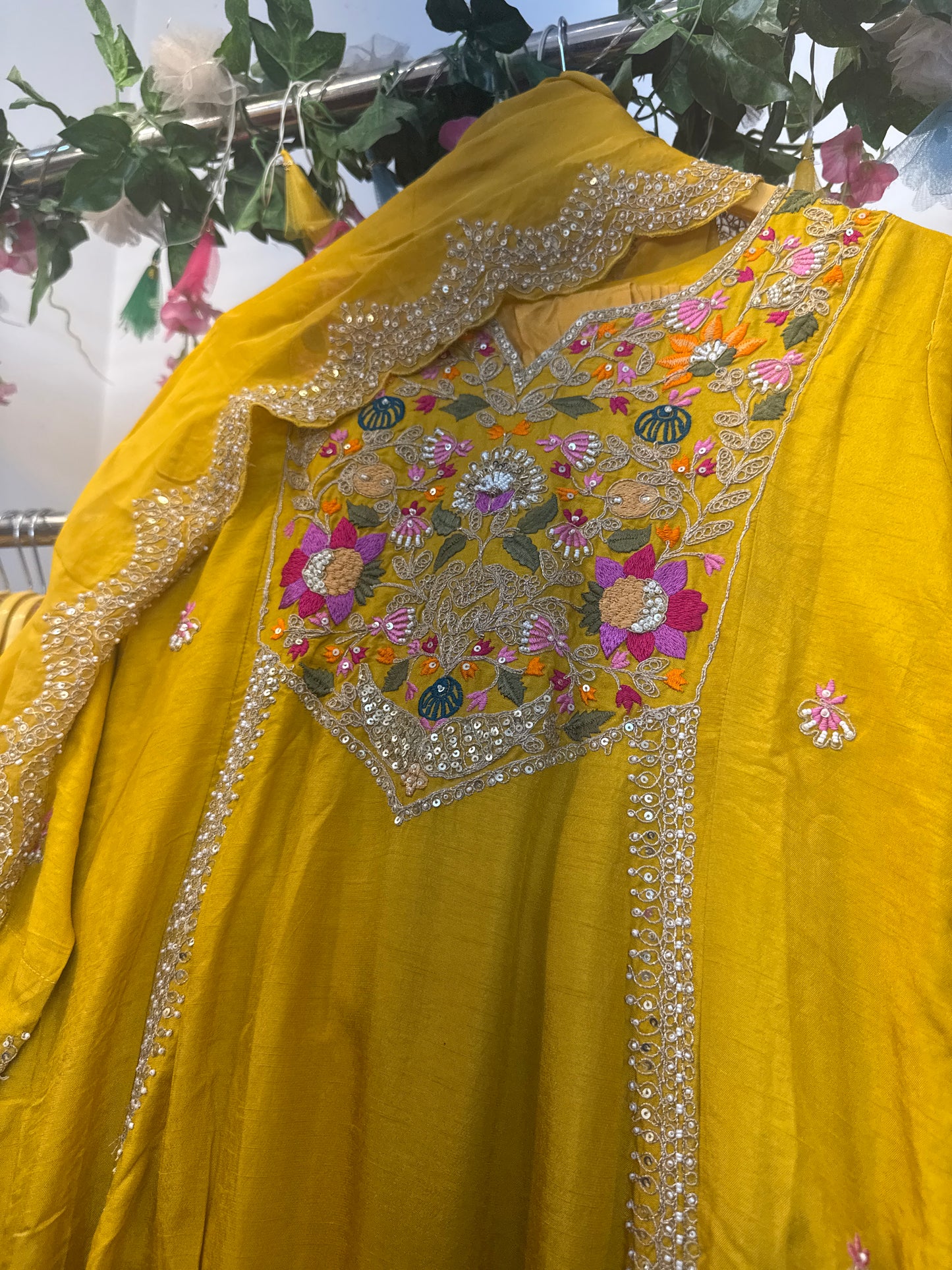 Premium Anarkali ( yellow/blue/wine)