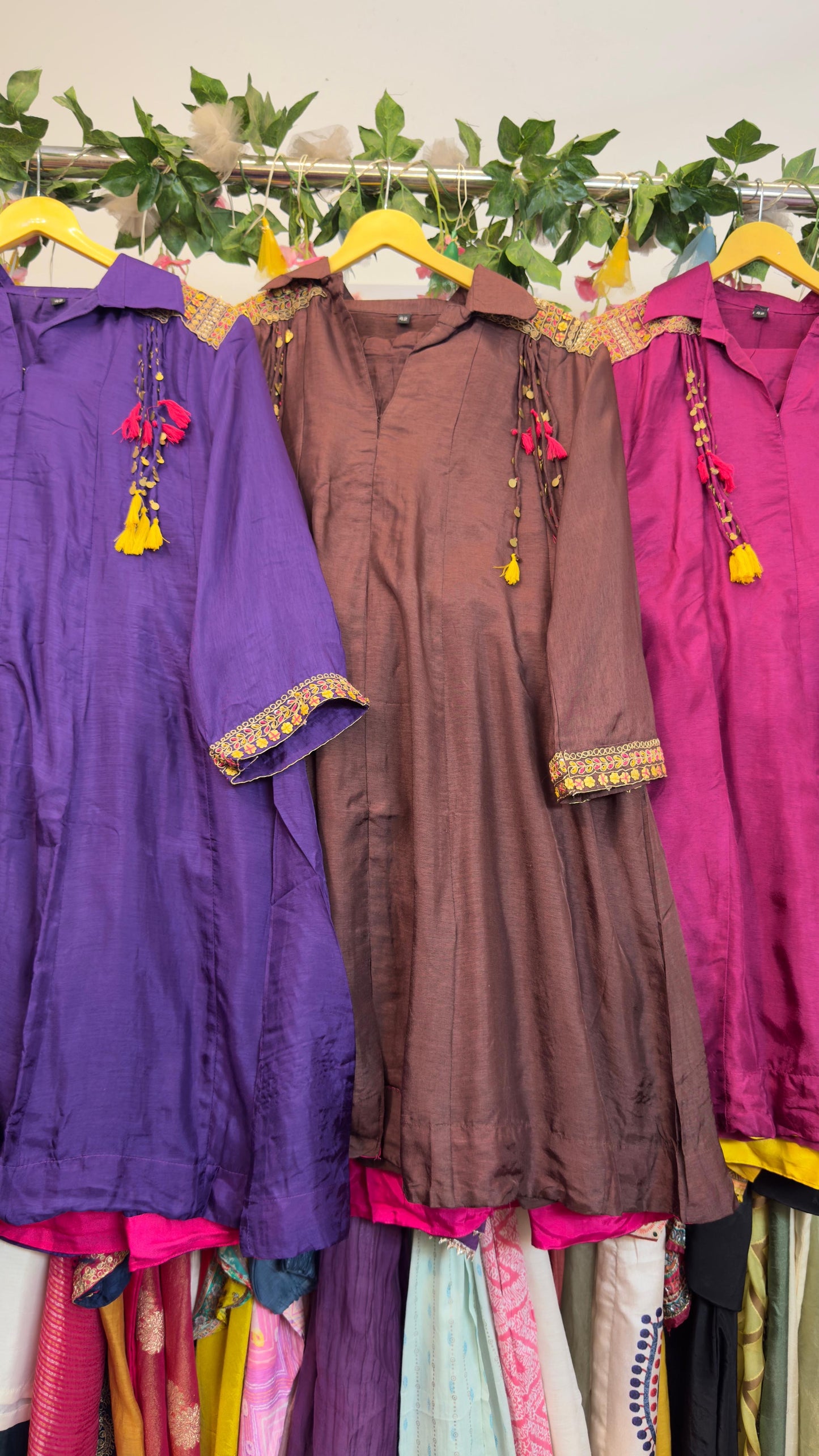 Silk Farshi pants co ord set with shoulder & back work