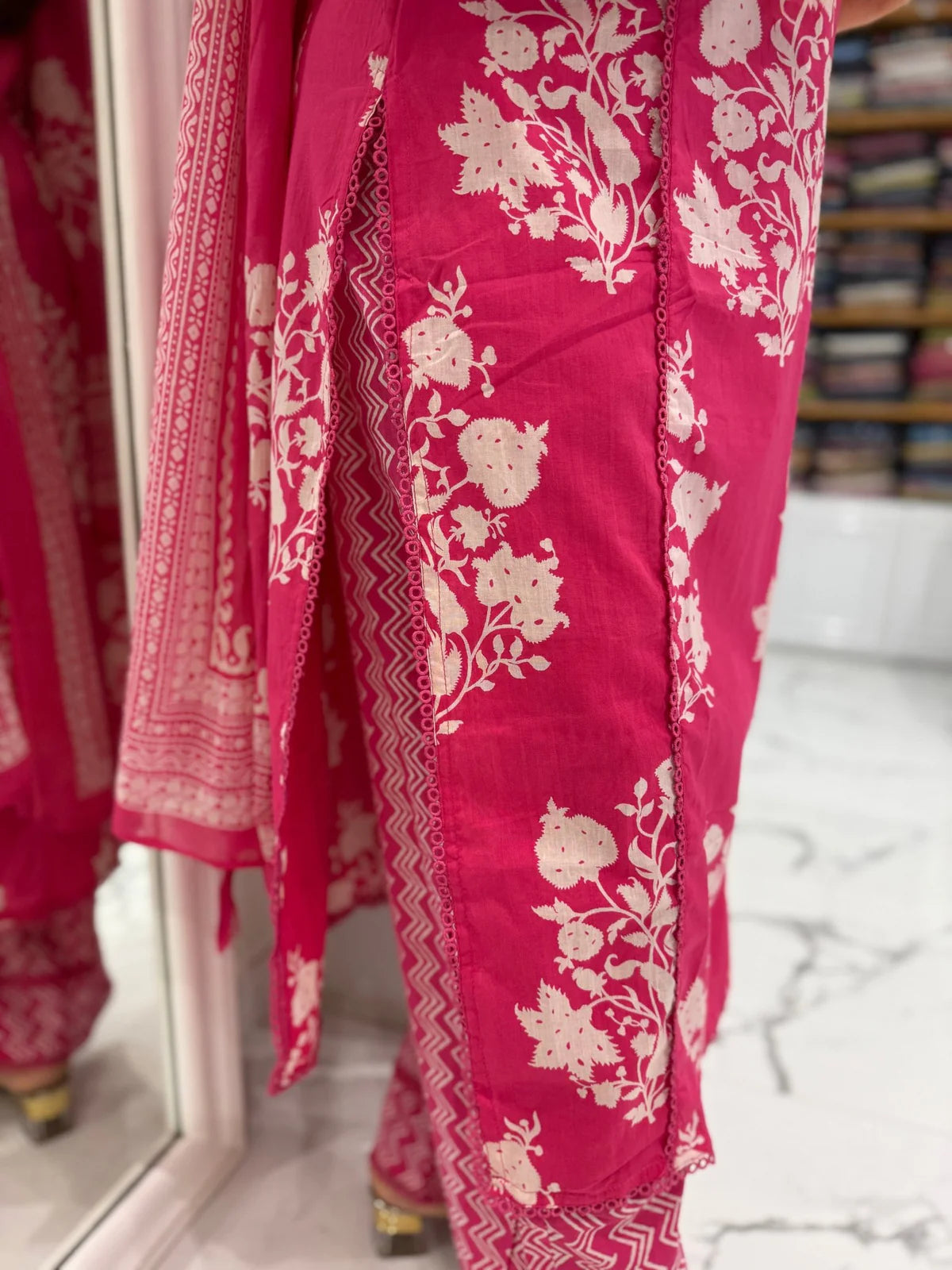 Blush pink cotton suit