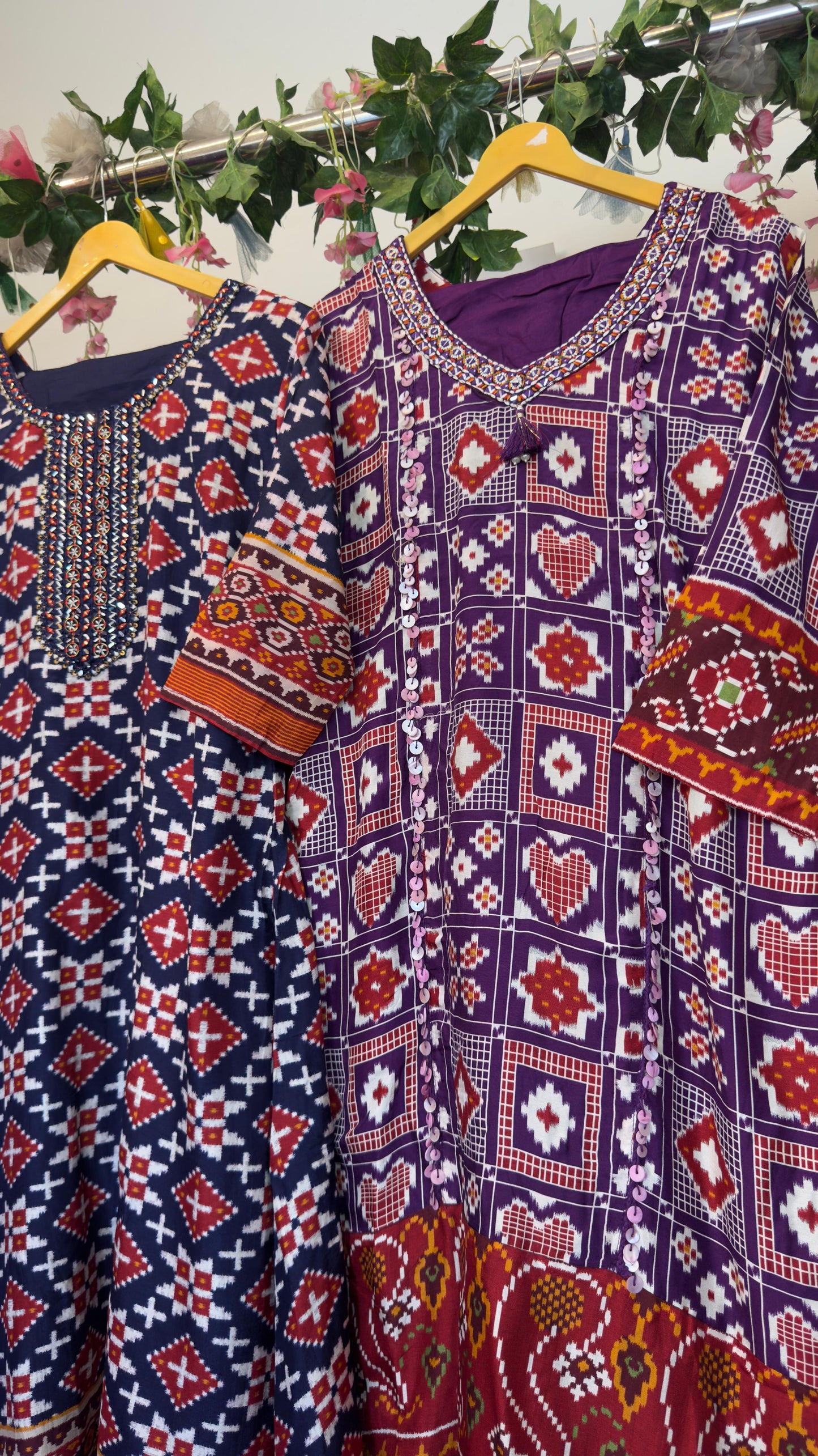 Pure silk patola suit kurta pant