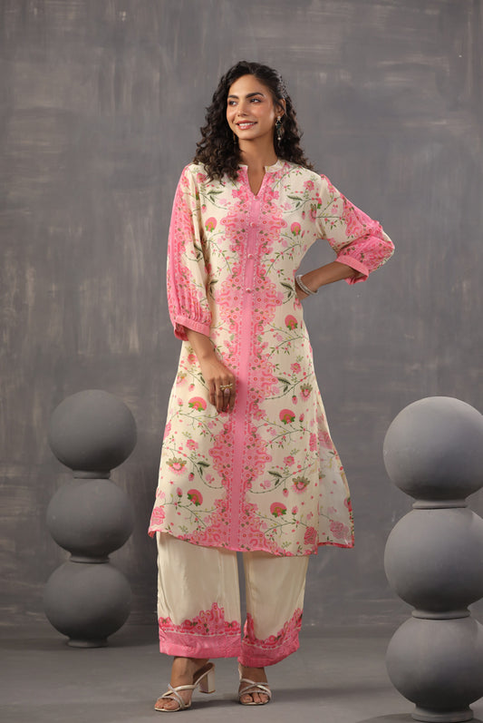 Ivory crepe kurta pant
