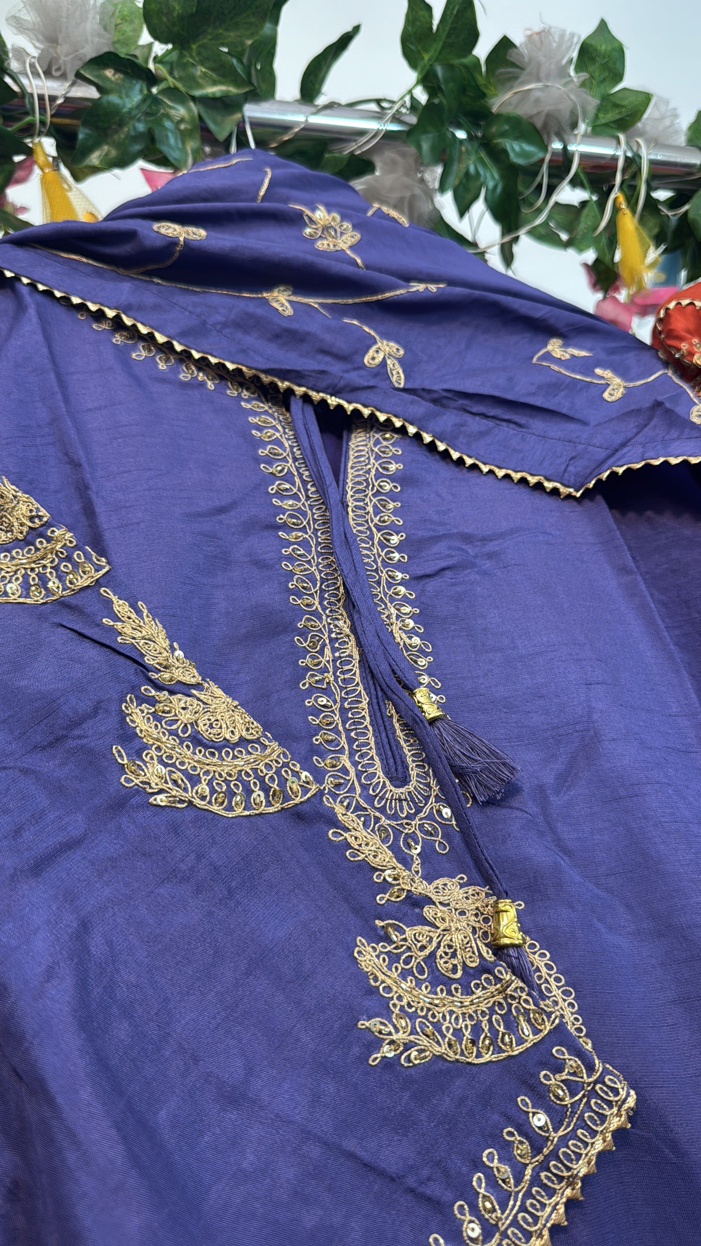 Chanda Bali sleeves classy designer silk suit