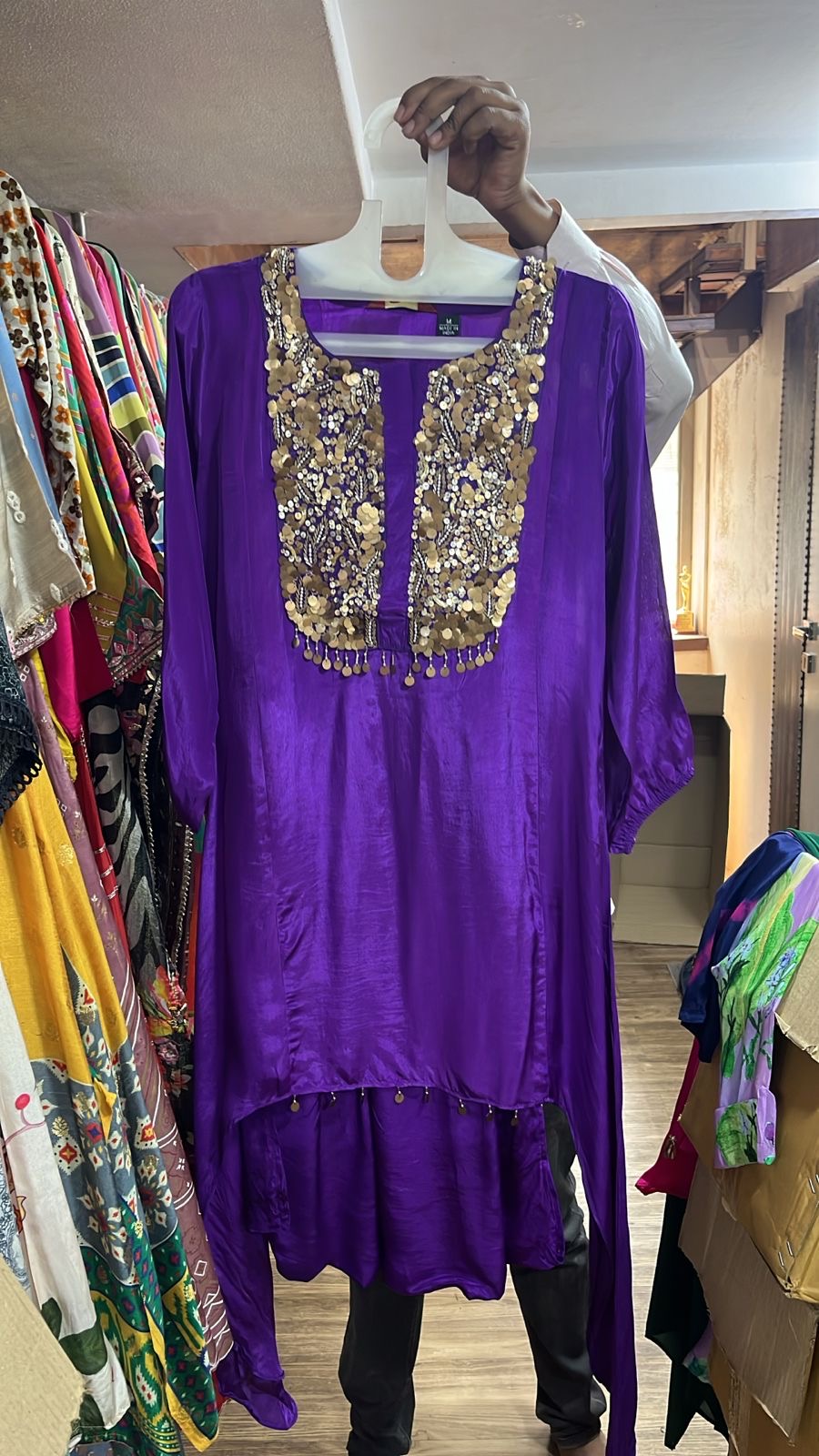 Crepe purple Indo western
