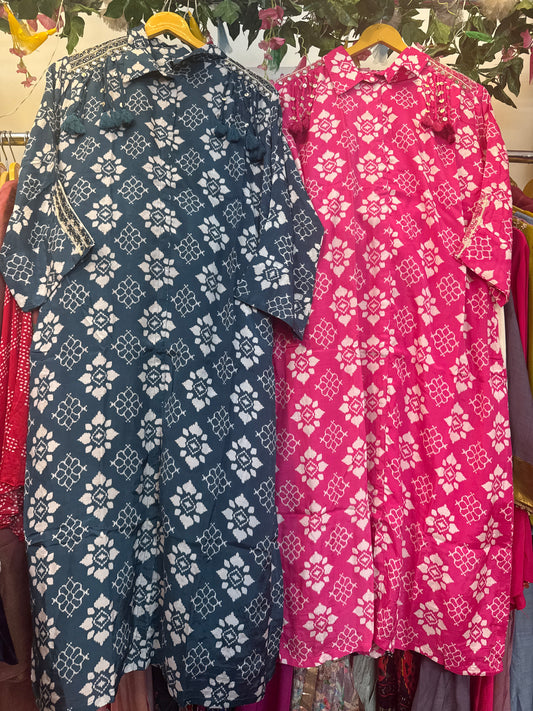Indian mirror workCo ord ( pink/blue)