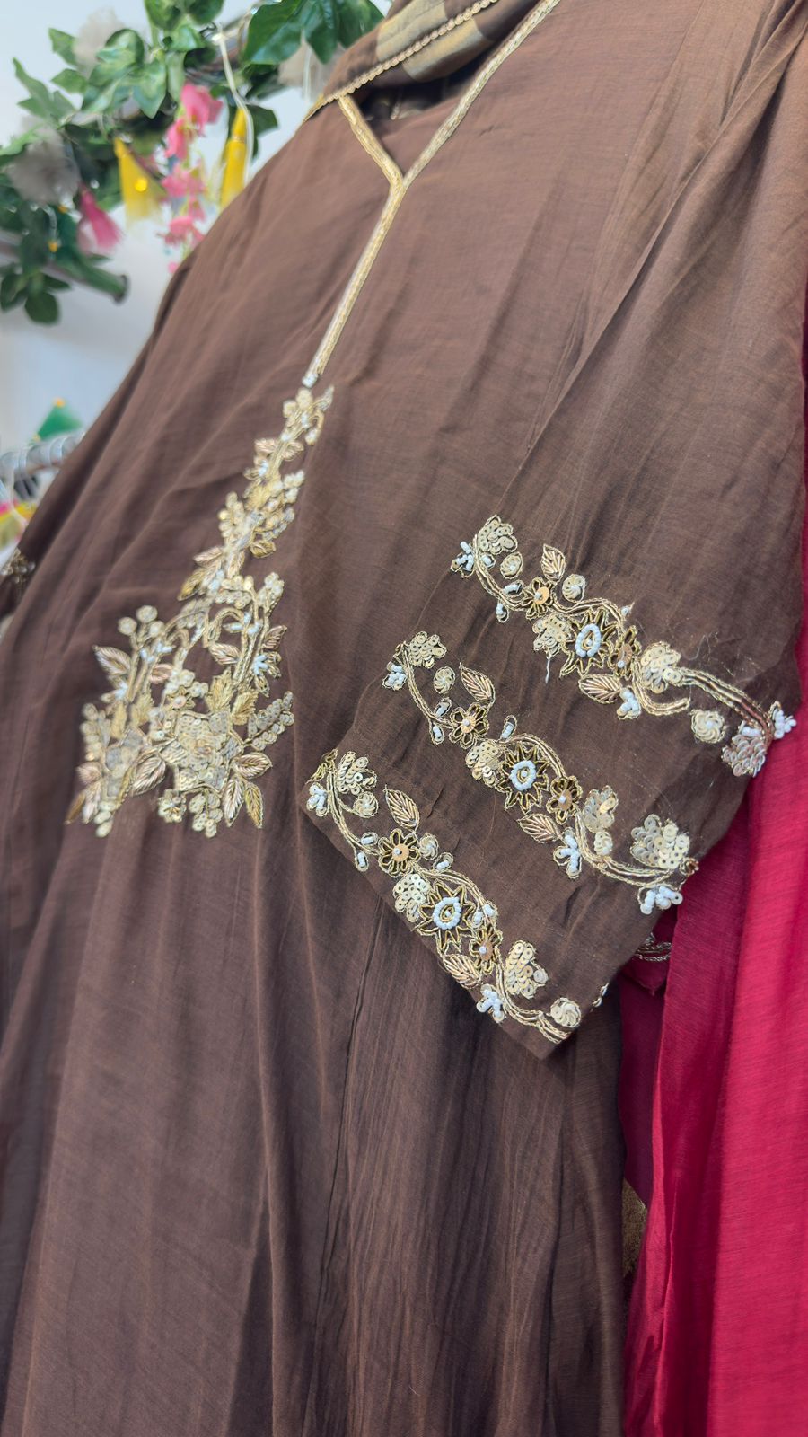 Meera zardozi hand work mul chandari alone suit