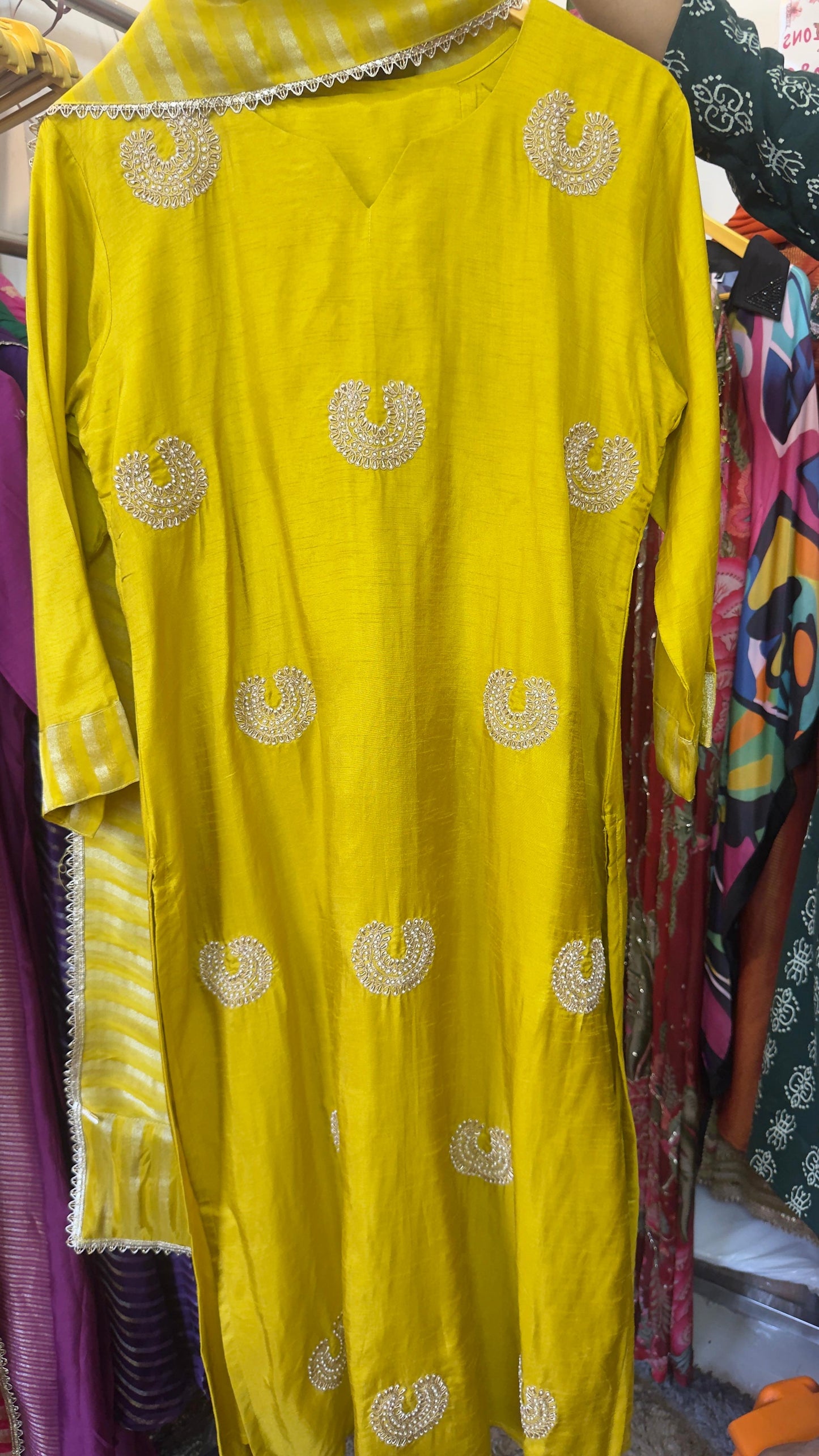 Pure silk Chand Bali work all over kurta