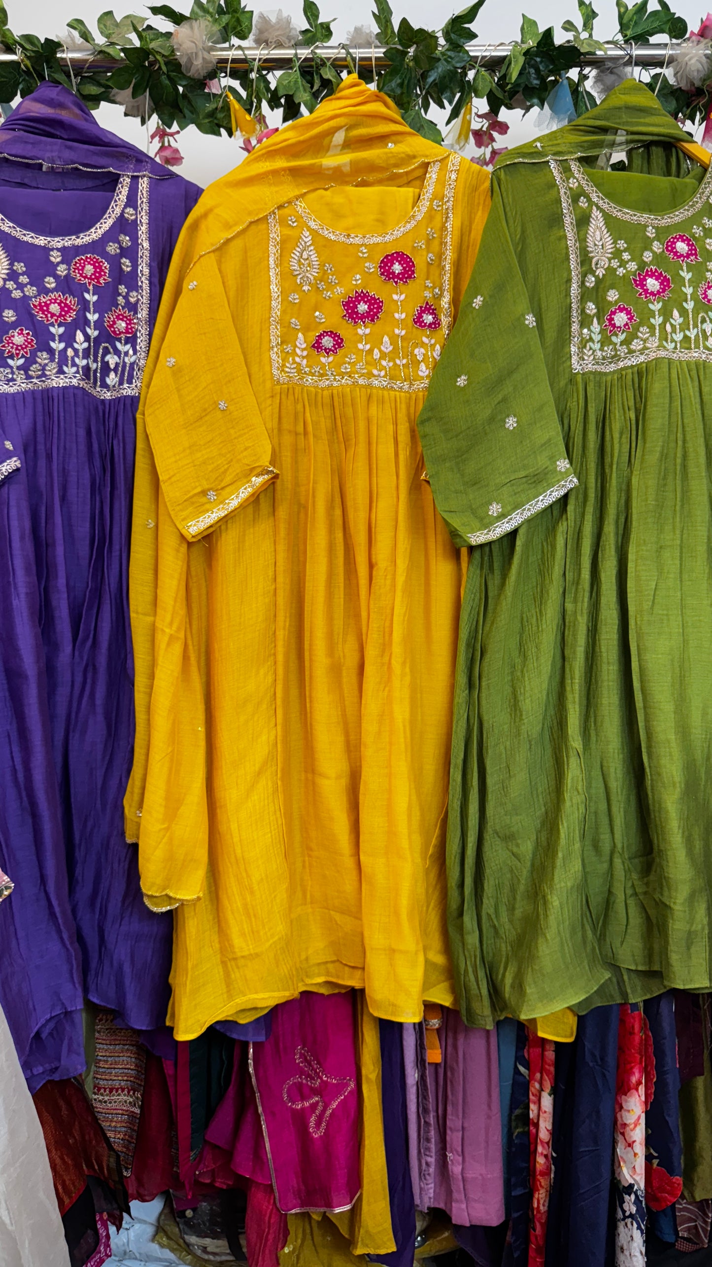 Teej ethnics premium mul chandari suit