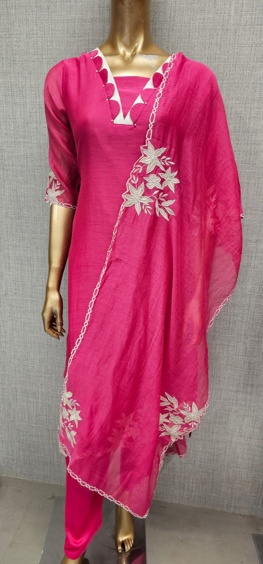 Preety embroidery pure mul chandari