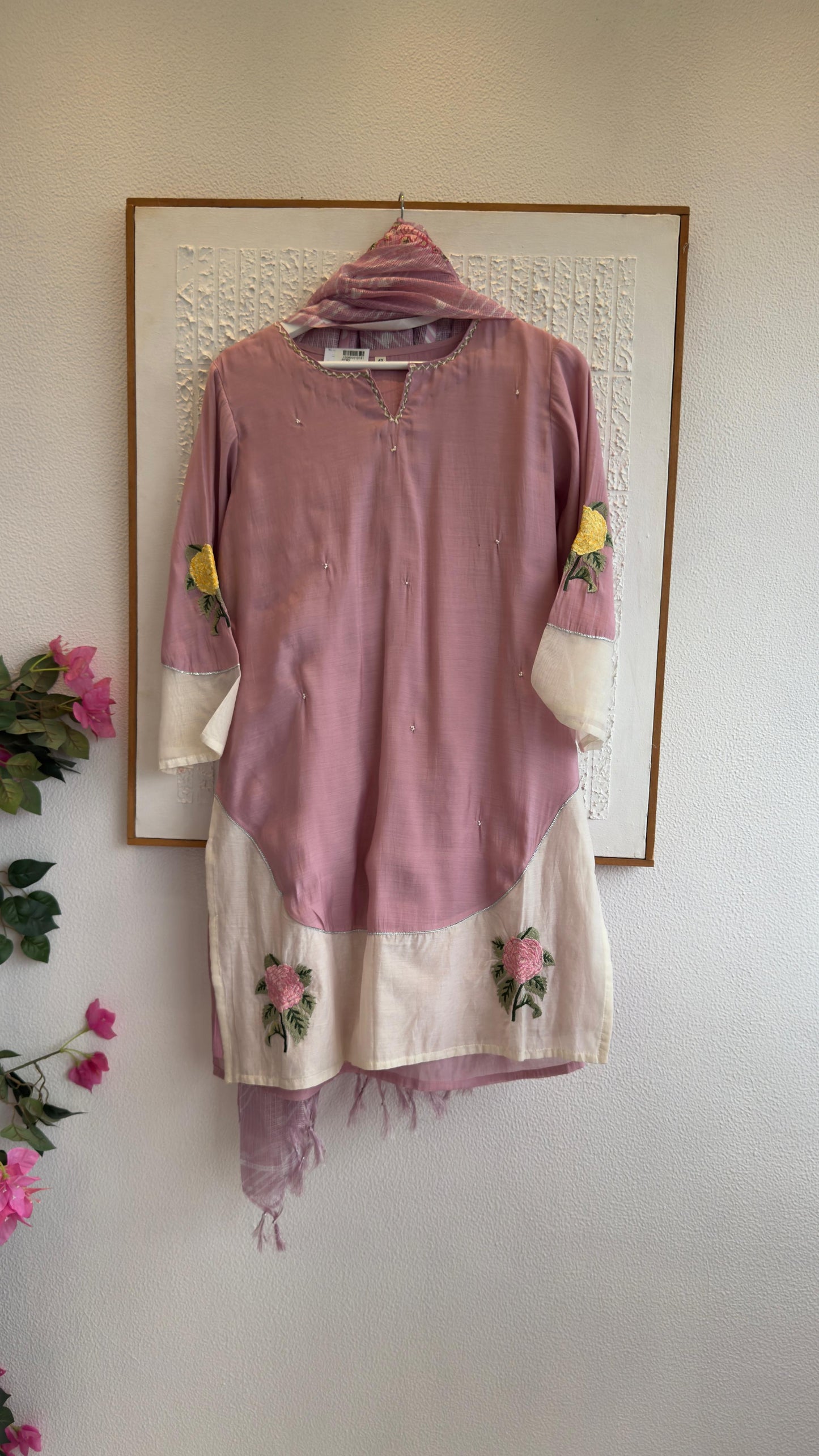 Chandari cotton with kota doria dupatta and Farshi salwar