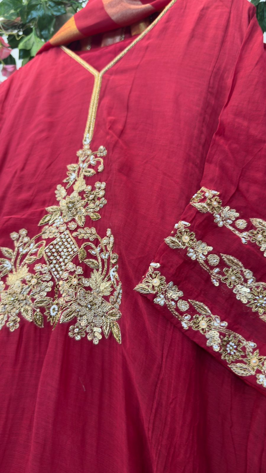 Meera zardozi hand work mul chandari alone suit
