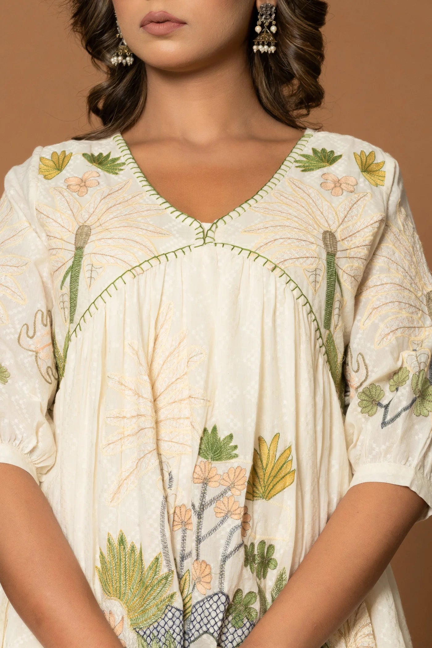 Tropical creamy cotton Co ord set