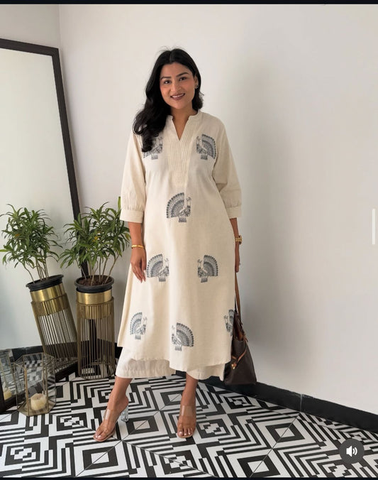 Swan embroidery cotton co ord set
