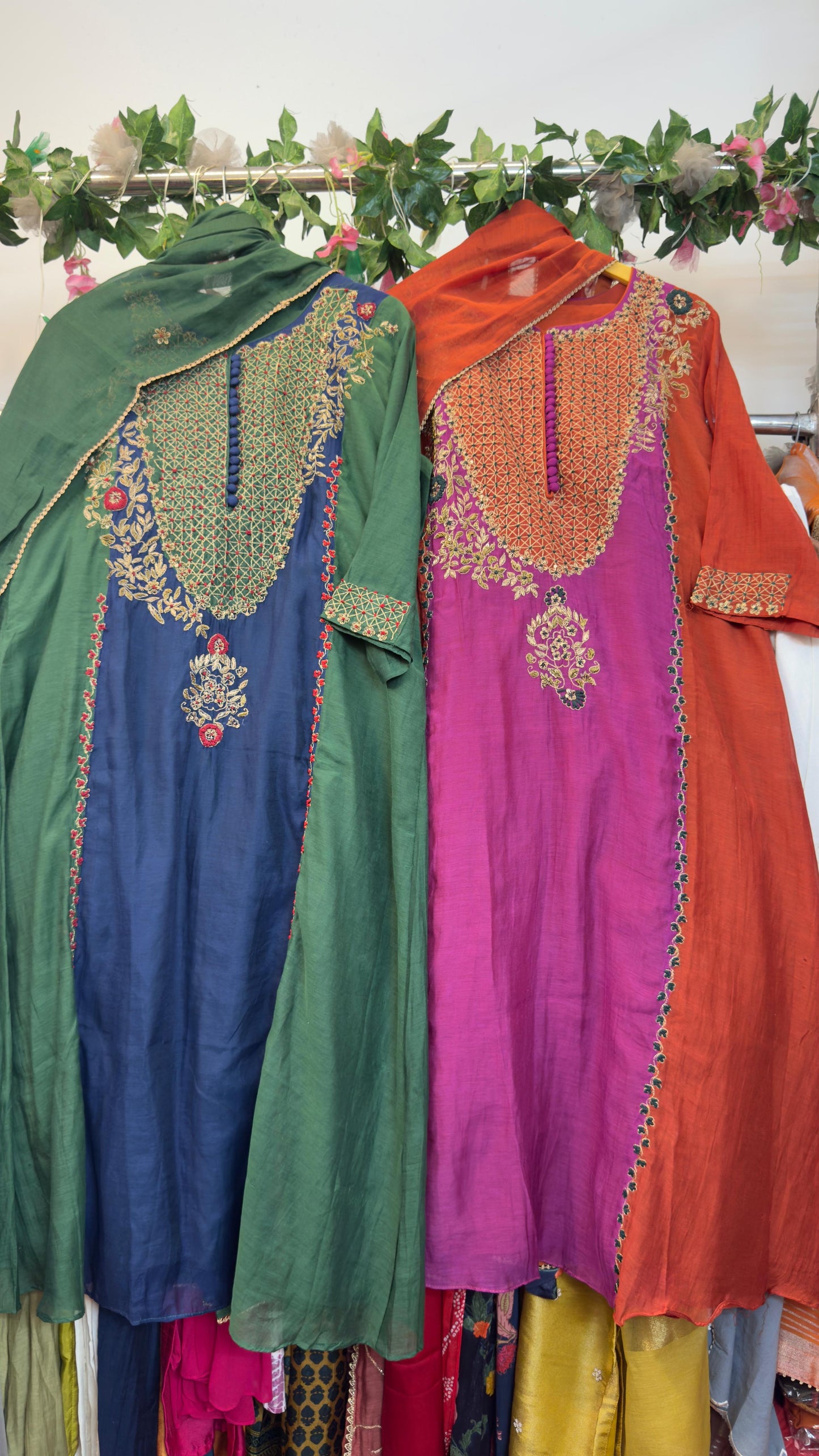 Heavy beautiful Aline mul chandari suit