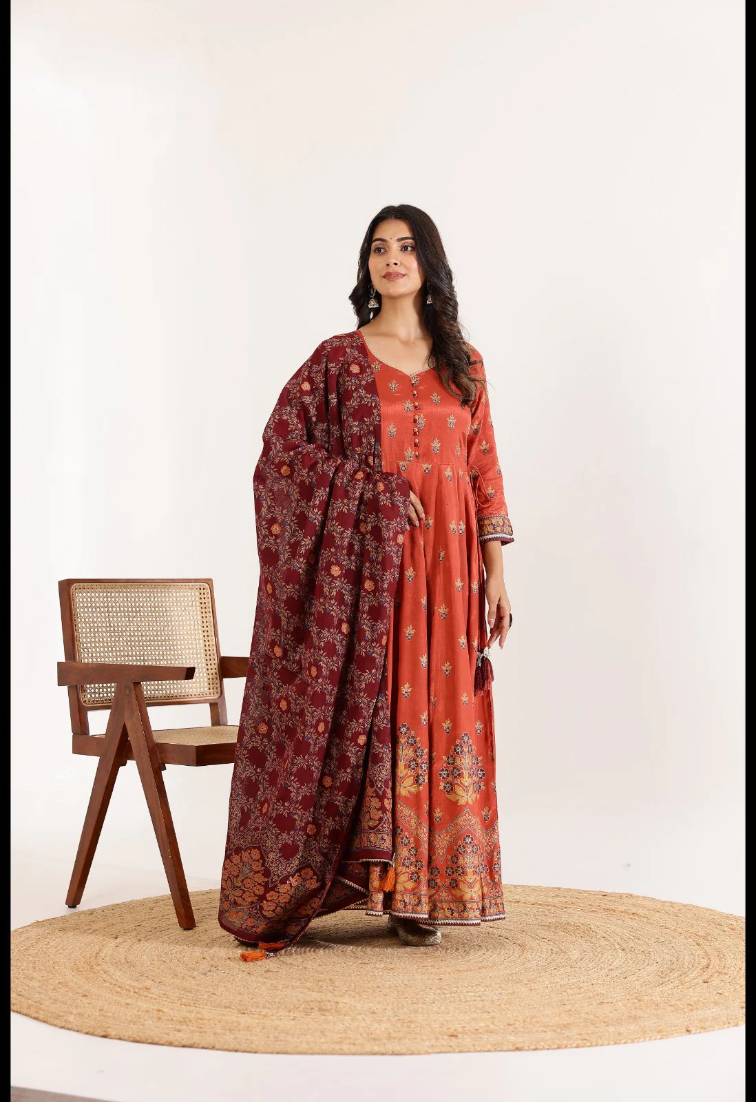 Art silk gown duppata (5 colour)