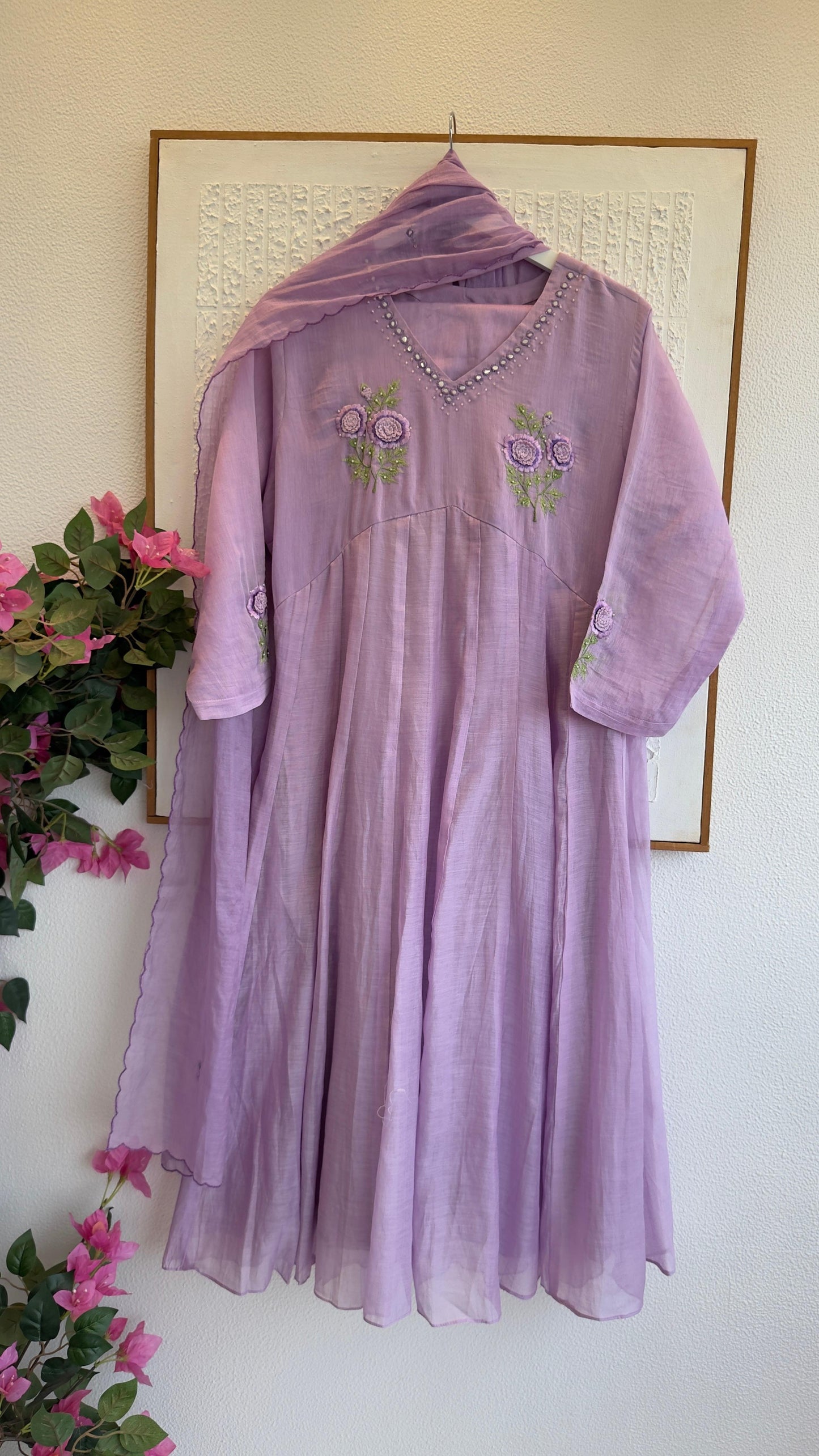 Classy and elegant mul chandari aline suit