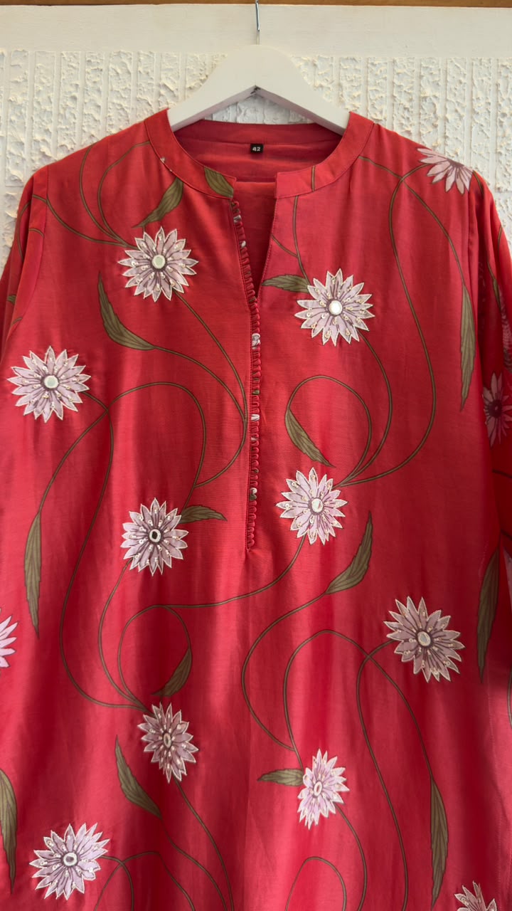 70 gram chandari silk in digit prints with cotton silk pants